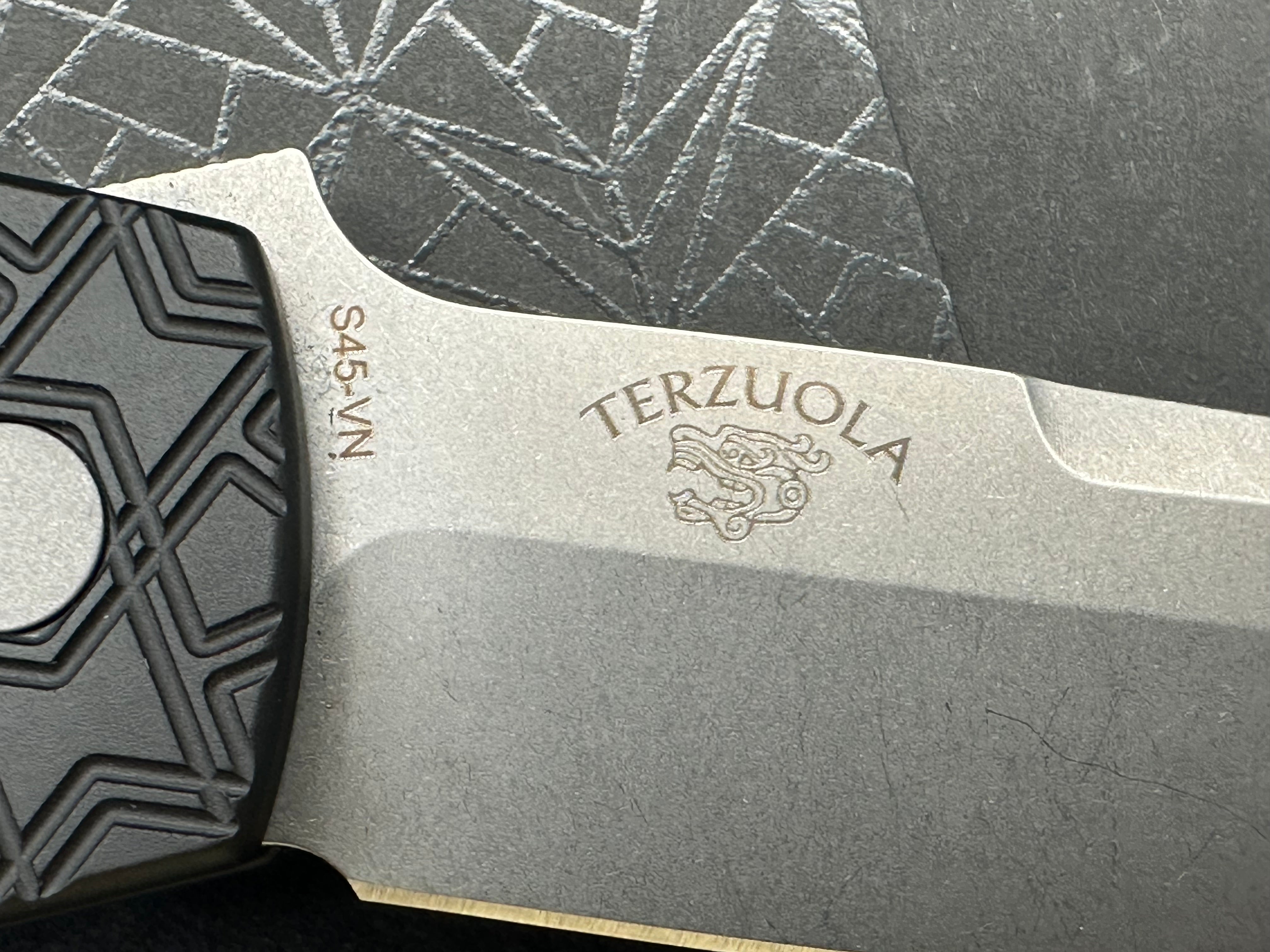 ProTech Terzuola ATCF Automatic Knife Black Traffic Pattern (3.5" SW S45VN)