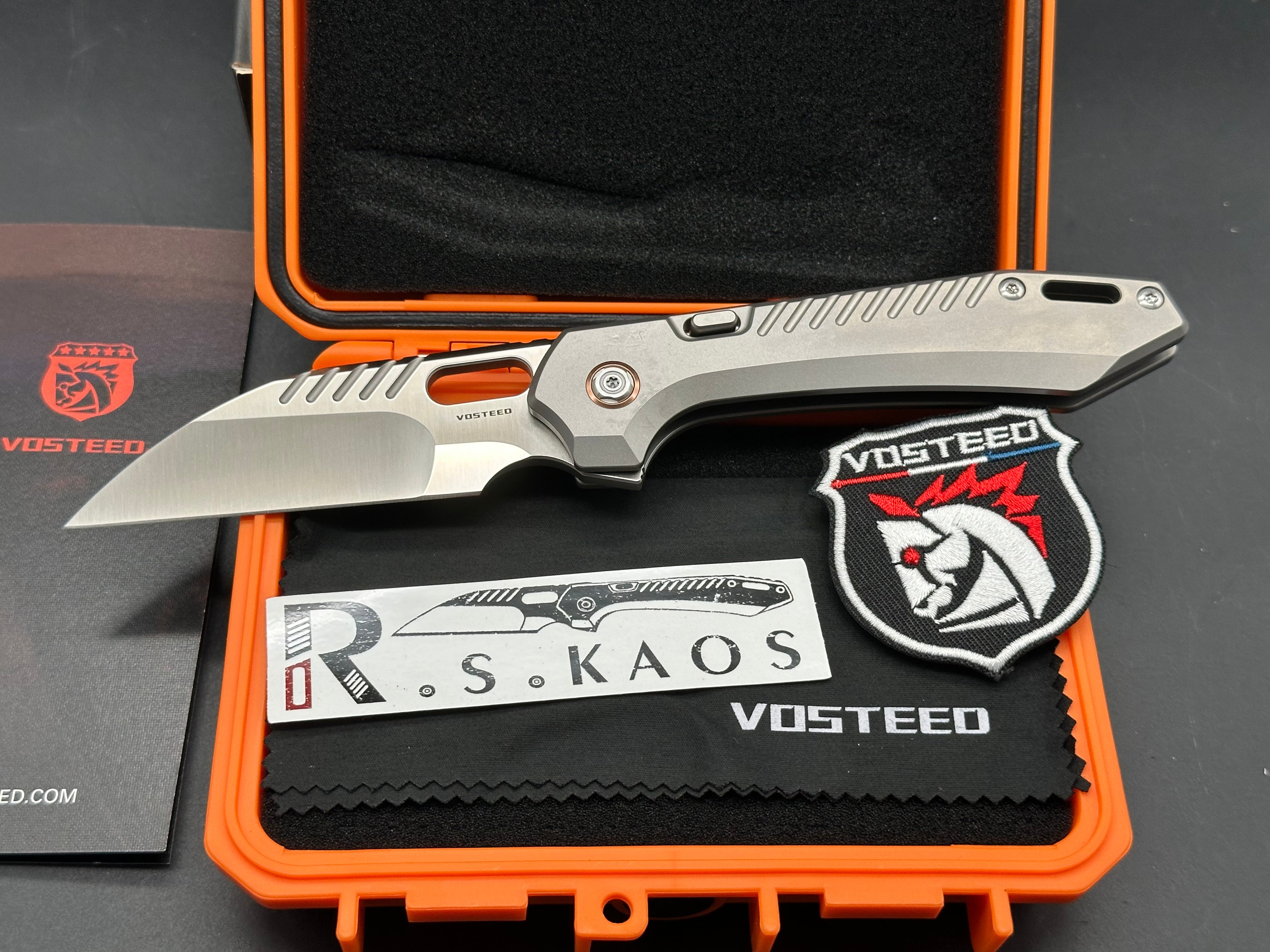 Vosteed RSKAOS - Top Liner Lock (3.46" M390 Wharncliffe Blade & Titanium Handle)