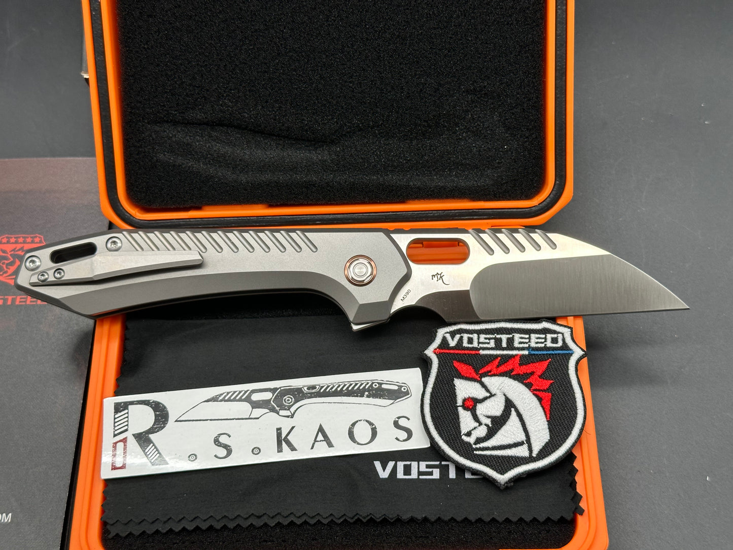 Vosteed RSKAOS - Top Liner Lock (3.46" M390 Wharncliffe Blade & Titanium Handle)