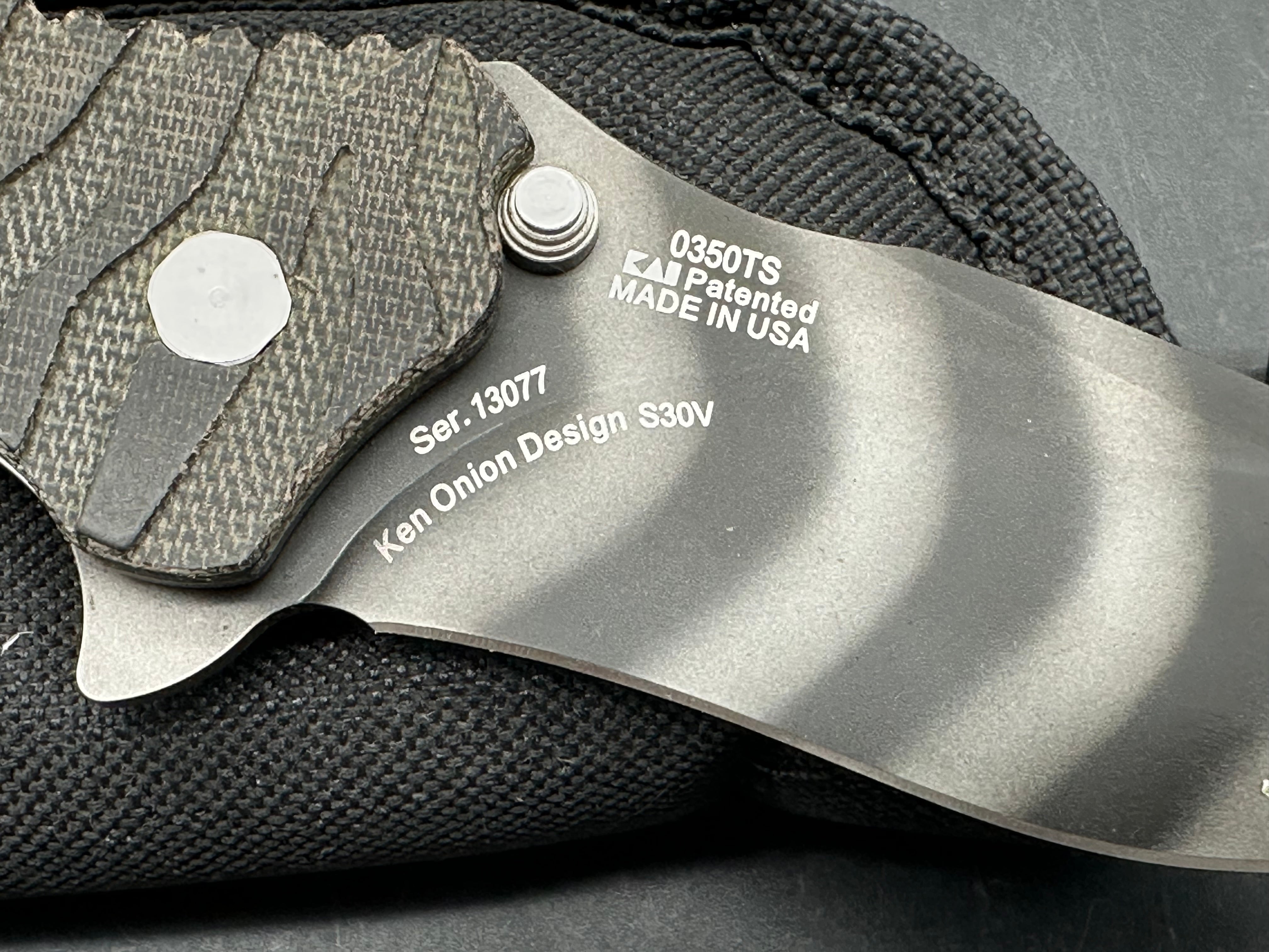 ZERO TOLERANCE ZT 0350 TS WITH TIGER STRIPE MICARTA  CPM S30V STEEL  CUSTOM  SCALES