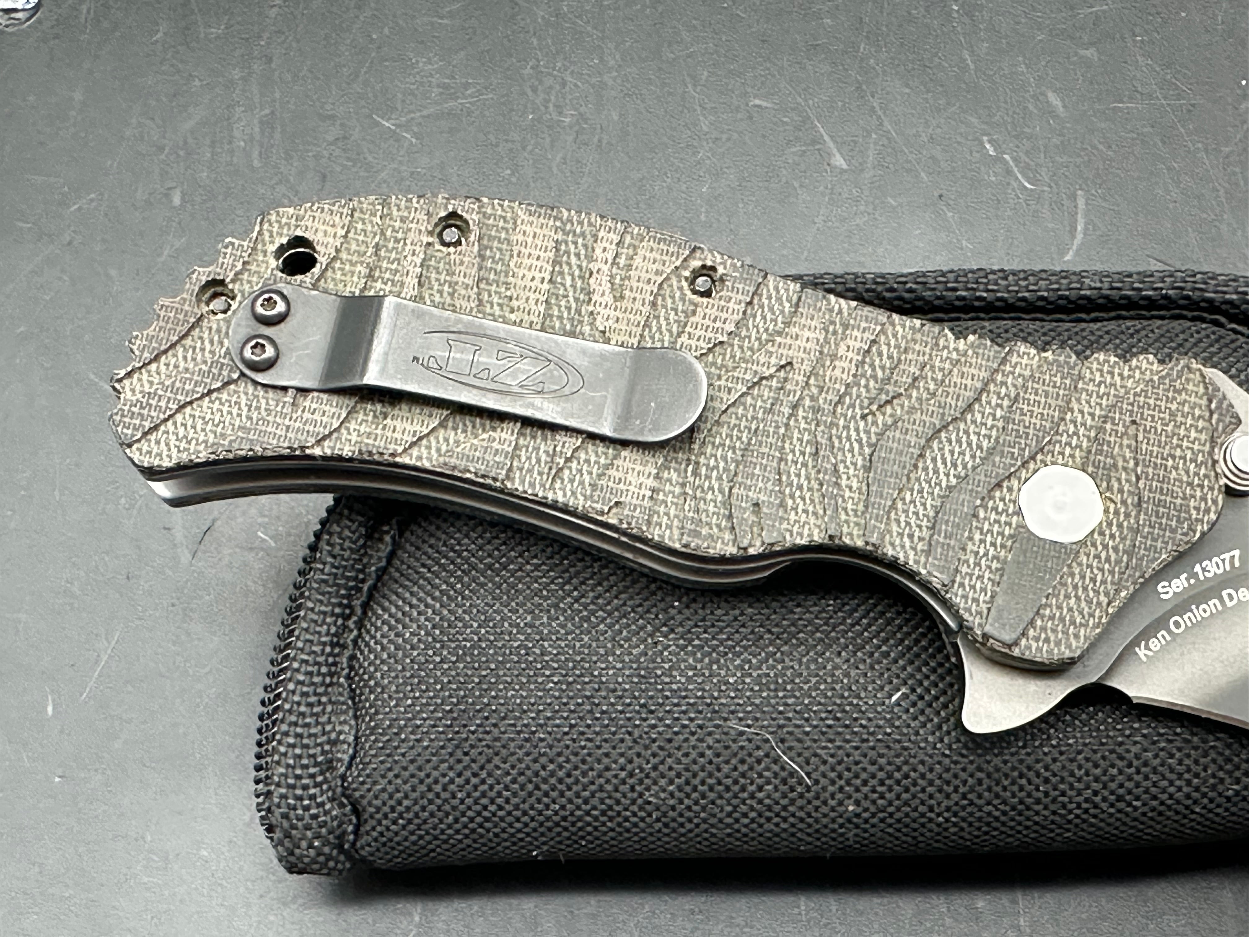 ZERO TOLERANCE ZT 0350 TS WITH TIGER STRIPE MICARTA  CPM S30V STEEL  CUSTOM  SCALES