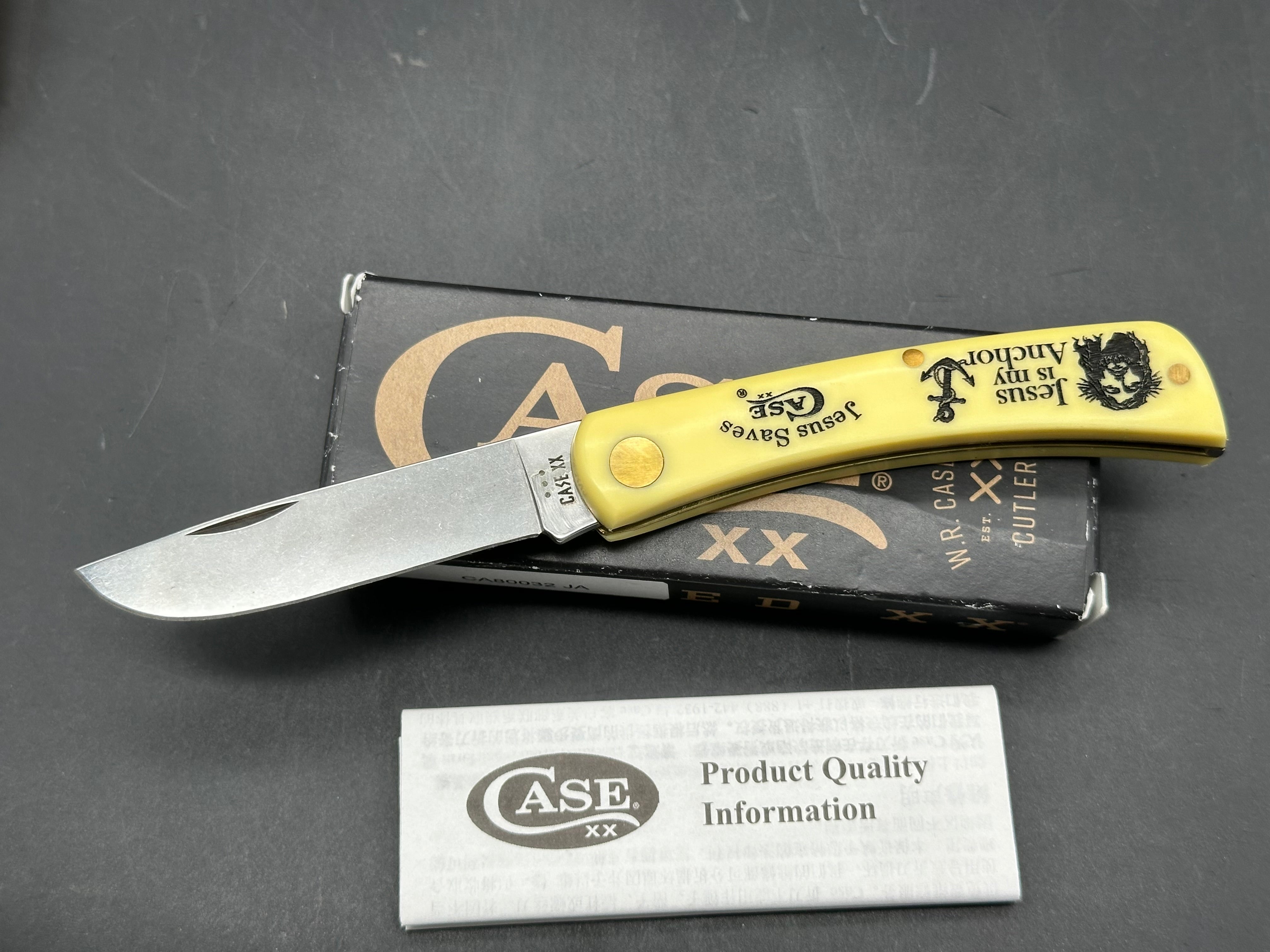 CASE SODBUSTER JR.  YELLOW SYNTHETIC  3.63 " CLOSED SS BLADE