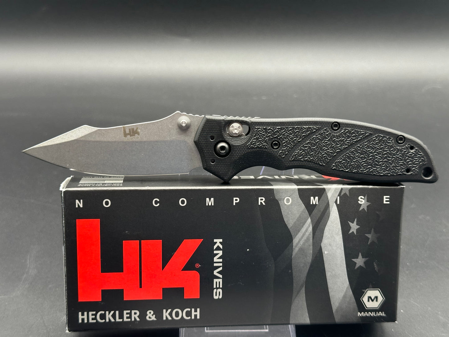 HK Exemplar Pivot Lock Knife Black G-10 (3.25" Stonewash)