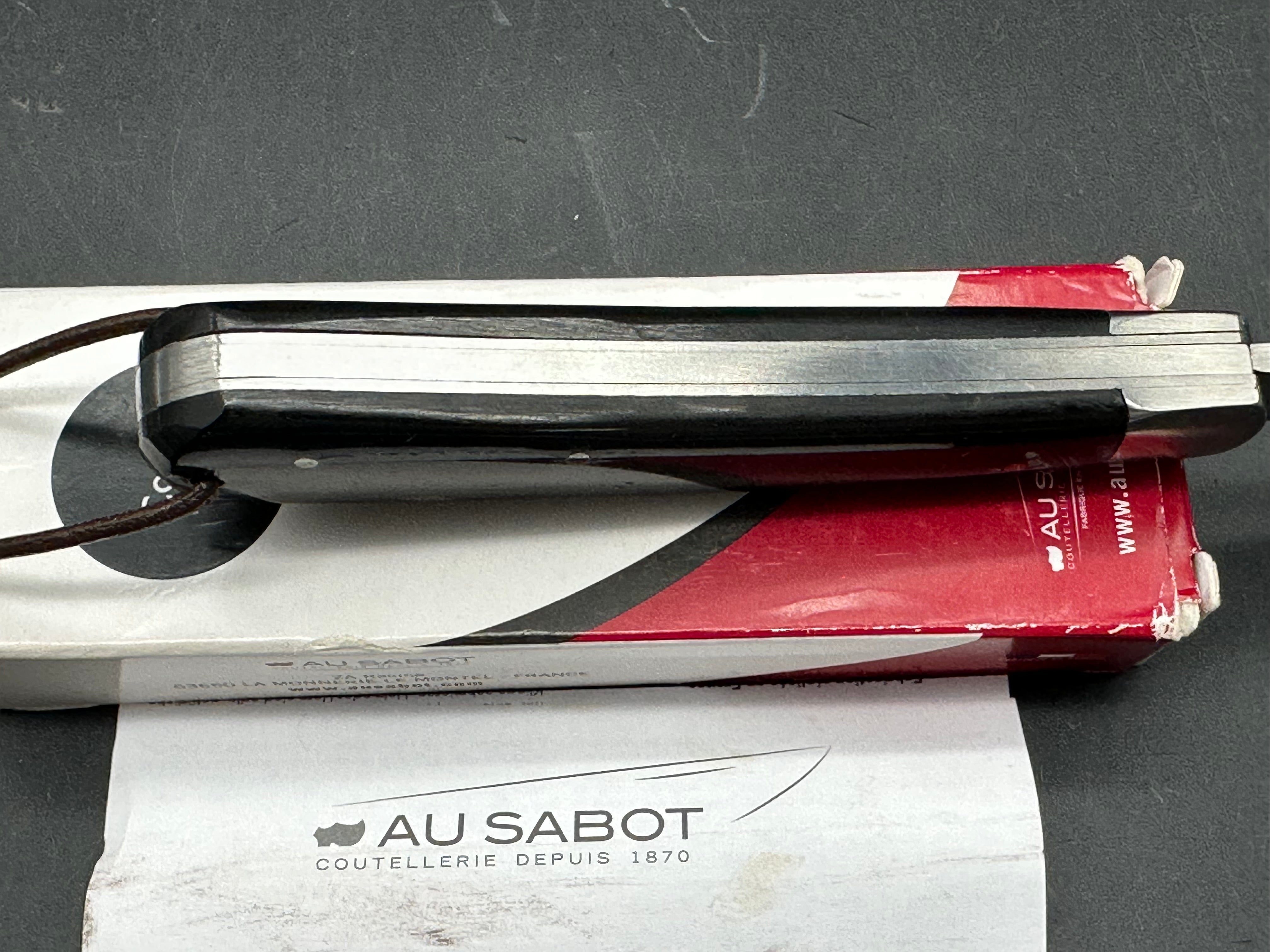 AU SABOT ANCHOR KNIFE 12C27 SHEEPSFOOT STEEL BLADE HORN HANDLE