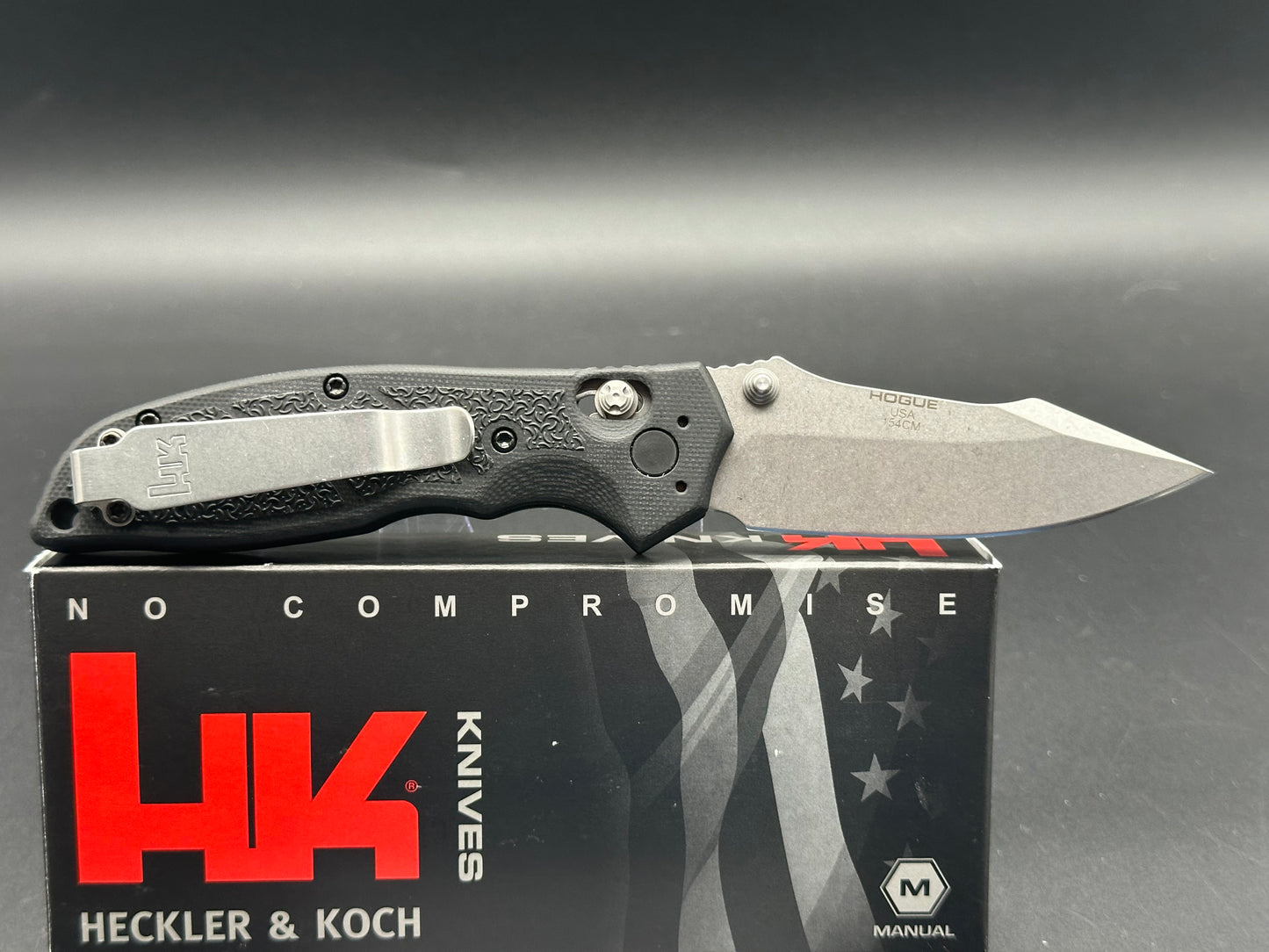 HK Exemplar Pivot Lock Knife Black G-10 (3.25" Stonewash)