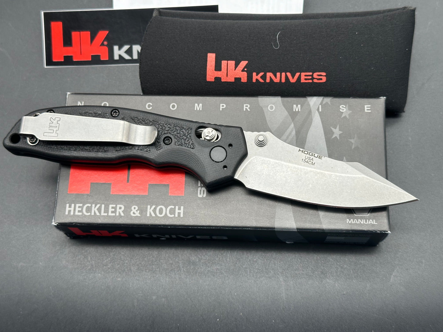 HK Exemplar Pivot Lock Knife Black G-10 (3.25" Stonewash)