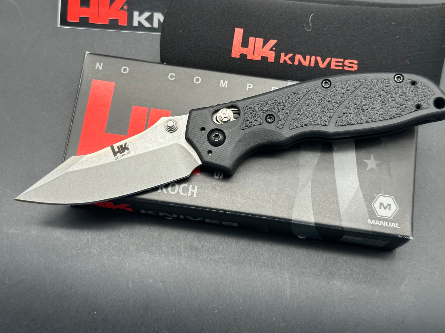 HK Exemplar Pivot Lock Knife Black G-10 (3.25" Stonewash)