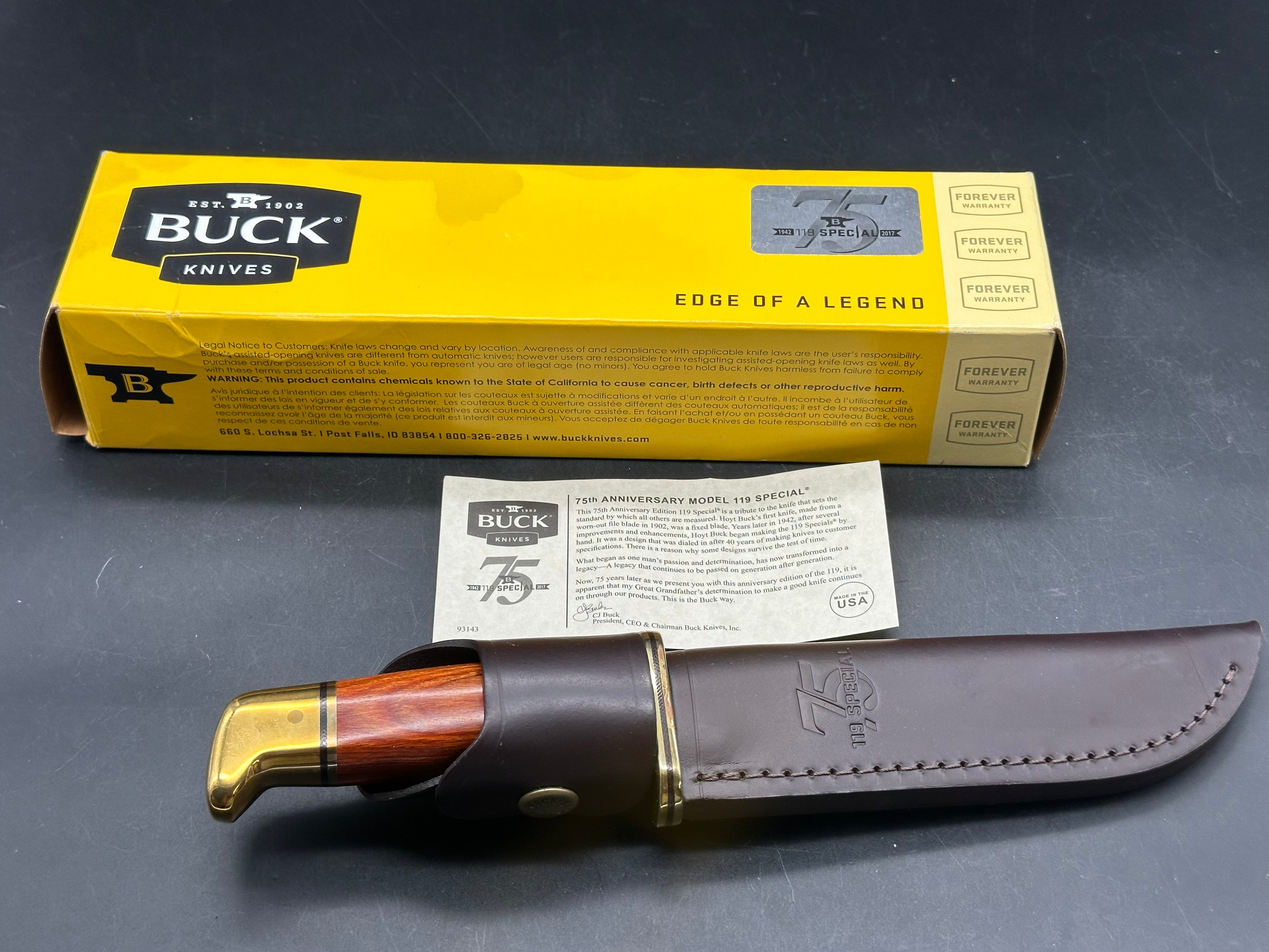 BUCK 119 ANNIVERSARY EDITION  SOME SMALL BLEMS ON GUARD
