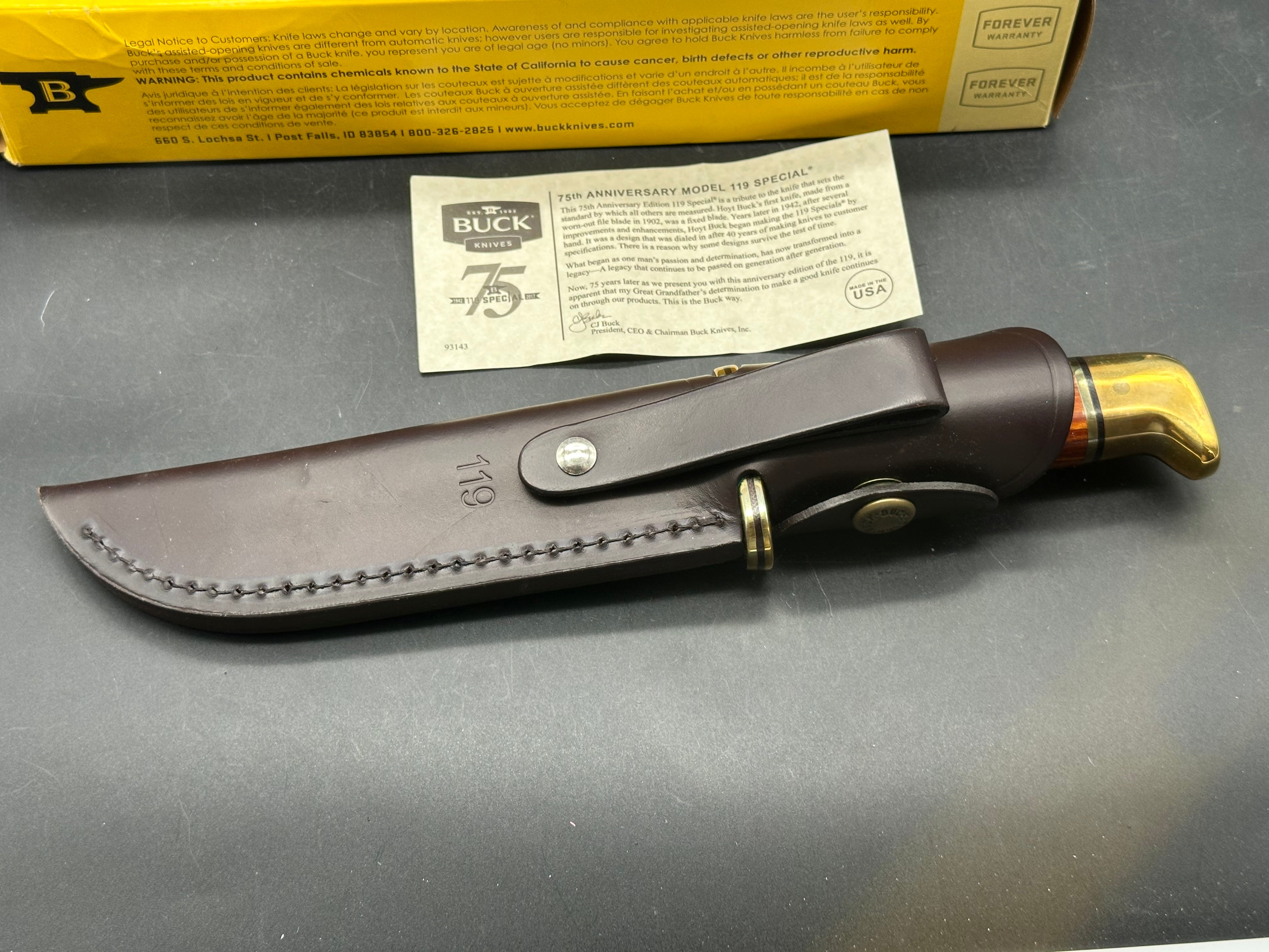 BUCK 119 ANNIVERSARY EDITION  SOME SMALL BLEMS ON GUARD