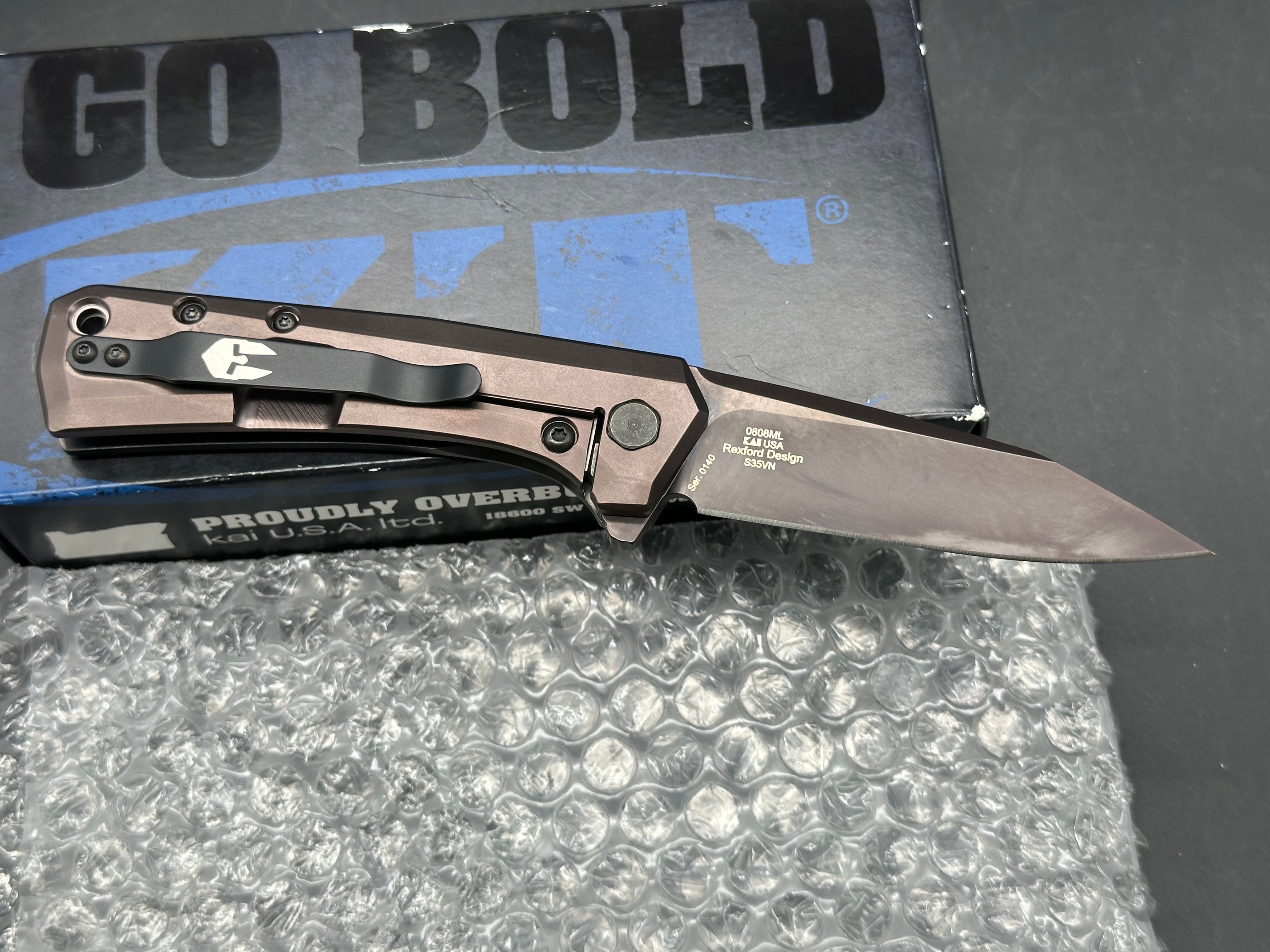 Zero Tolerance ZT 0808 SPRINT RUN MOLON LABE BRONZE TITANIUM HANDLE  3.25" BLADE S35VN