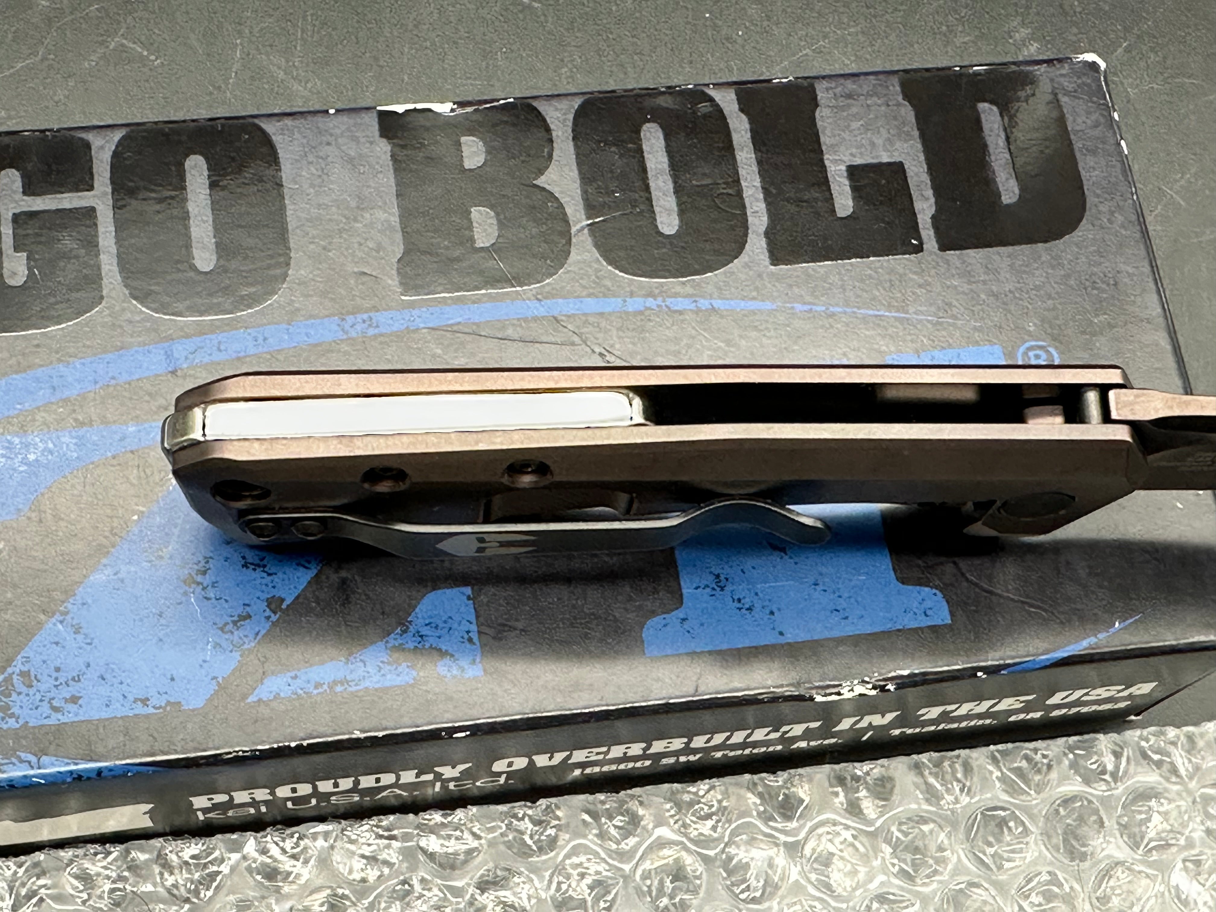 Zero Tolerance ZT 0808 SPRINT RUN MOLON LABE BRONZE TITANIUM HANDLE  3.25" BLADE S35VN