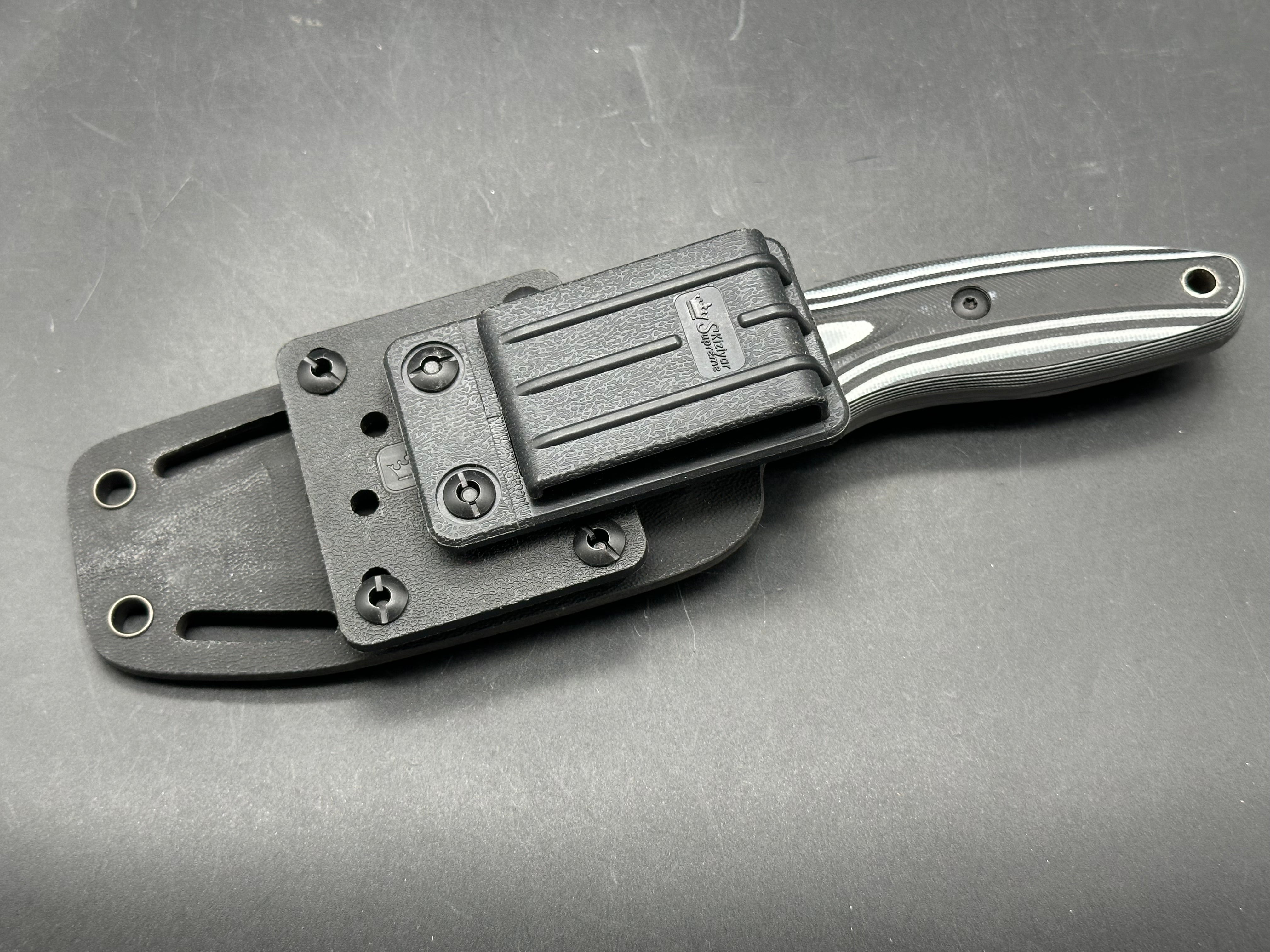 KIZLAR SUPREME URBAN FIXED BLADE D2 STEEL WITH SHEATH LAYERD GIO SCALES  3.75 INCH BLADE