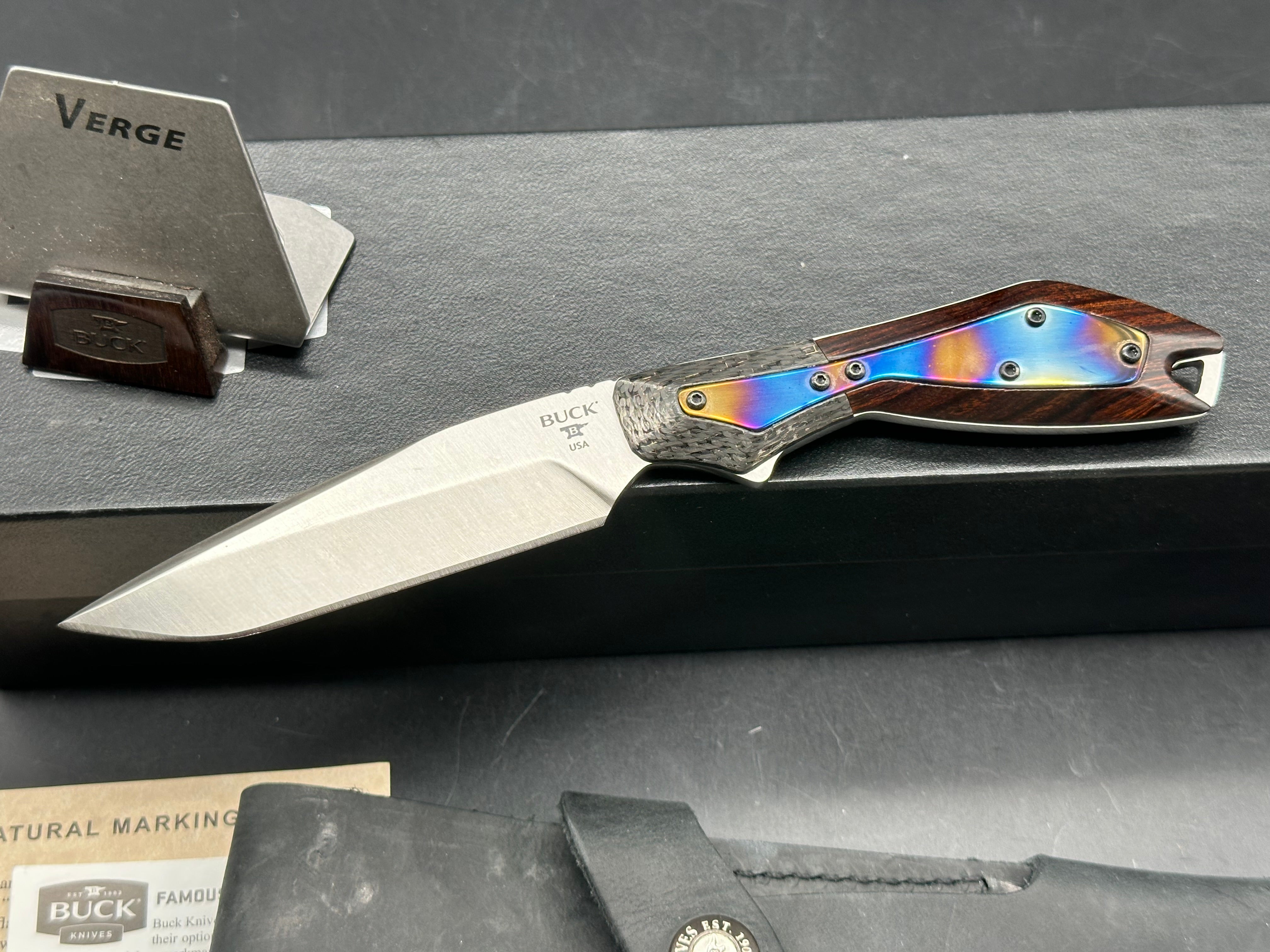 Buck Verge Limited Edition Fixed Blade Knife CF/Ironwood (3.75" Satin)