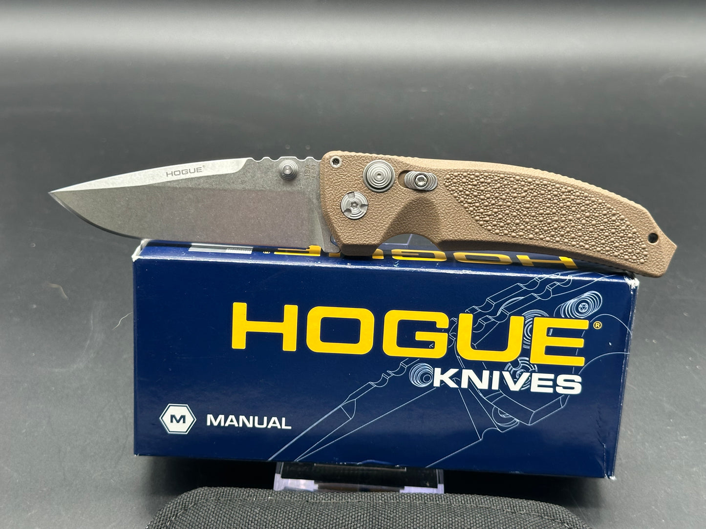 Hogue EX-A03 Elishewitz Design manual Folding Knife 3.5" 154CM Drop Point Blade, Matte Brown Polymer Handles