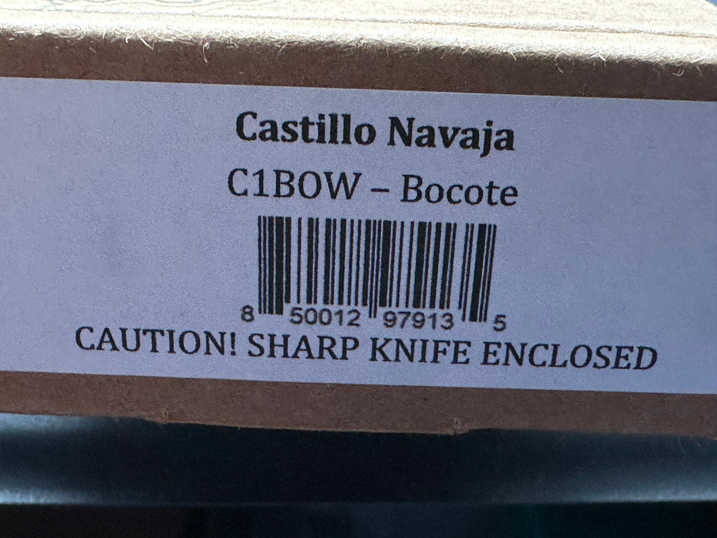 Castillo Knives Navaja Lockback Folding, C1BOW, 3" Satin Sandvik 14C28N Blade, Cocote Wood Handle