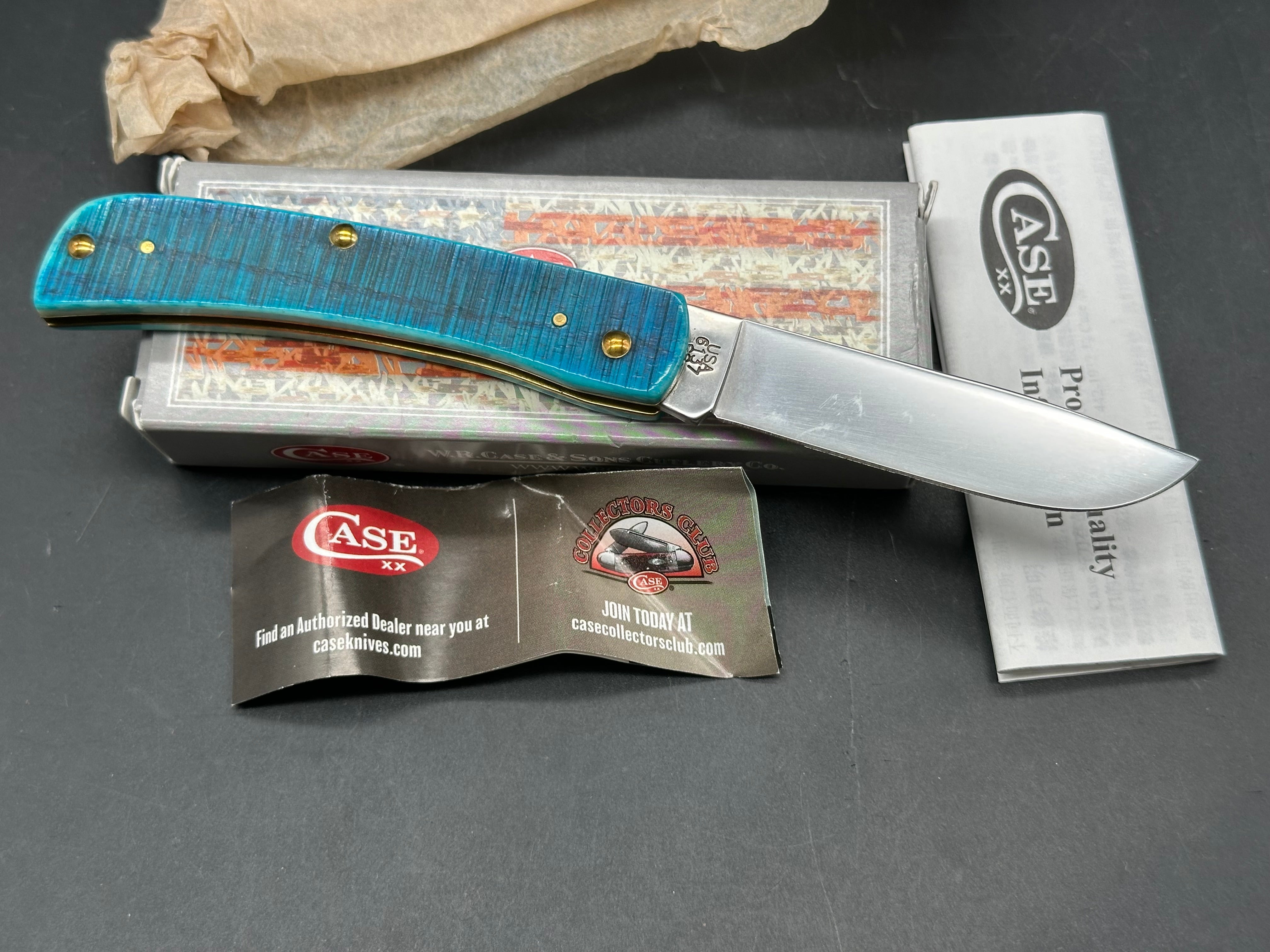 Case Sodbuster Jr Caribbean Blue bone saw cut jig