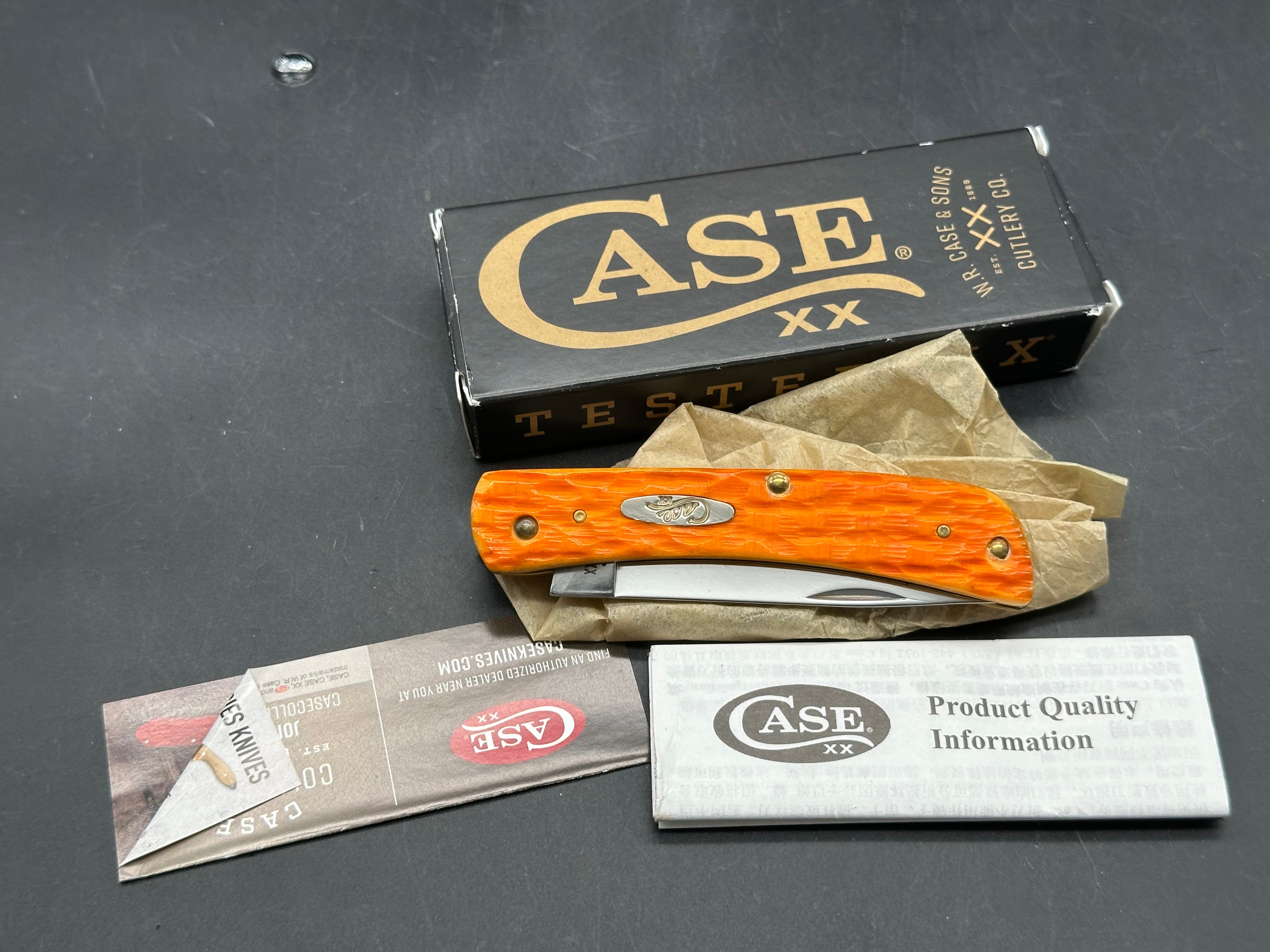 Case Sodbuster Jr persimmon orange bone stainless steel