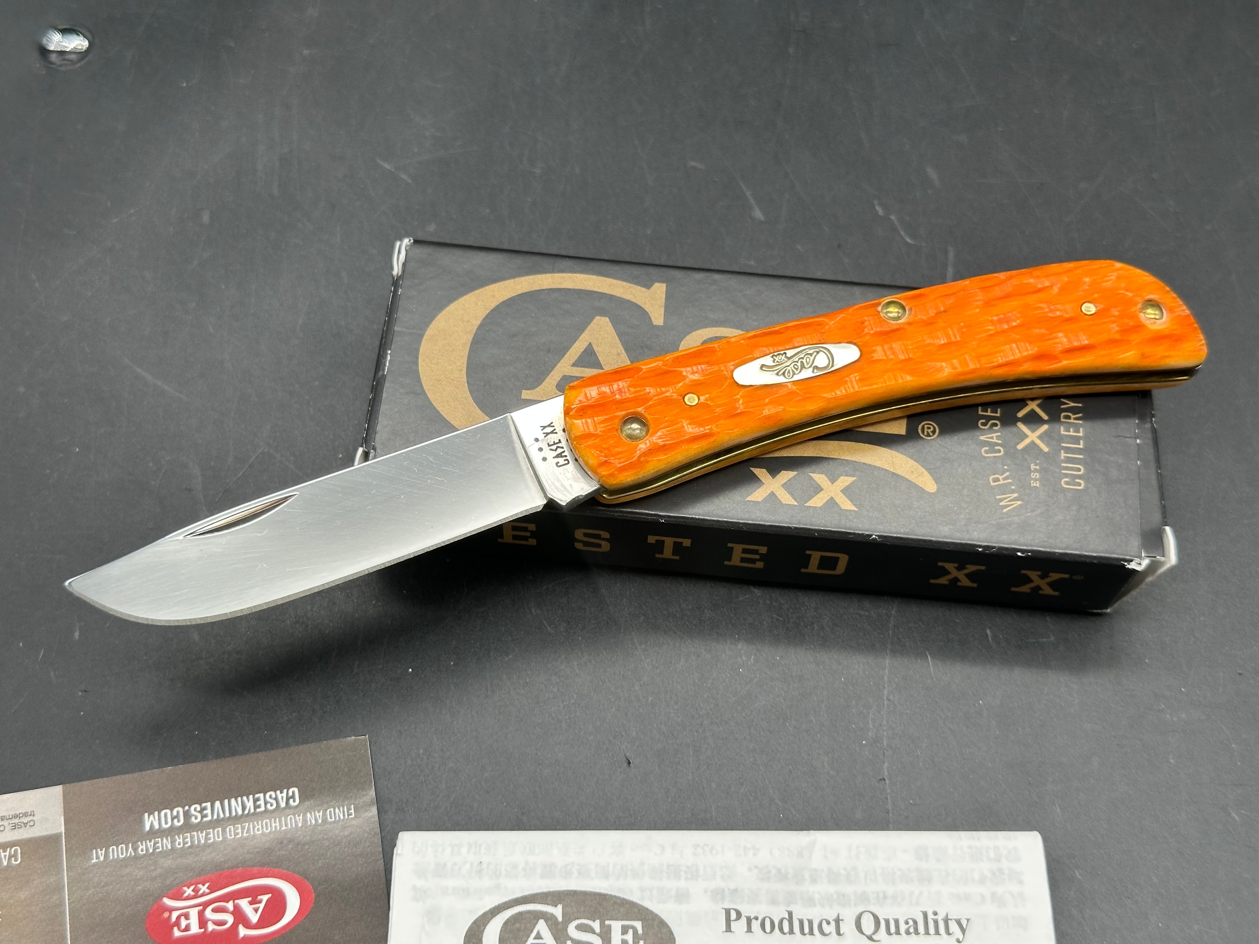 Case Sodbuster Jr persimmon orange bone stainless steel