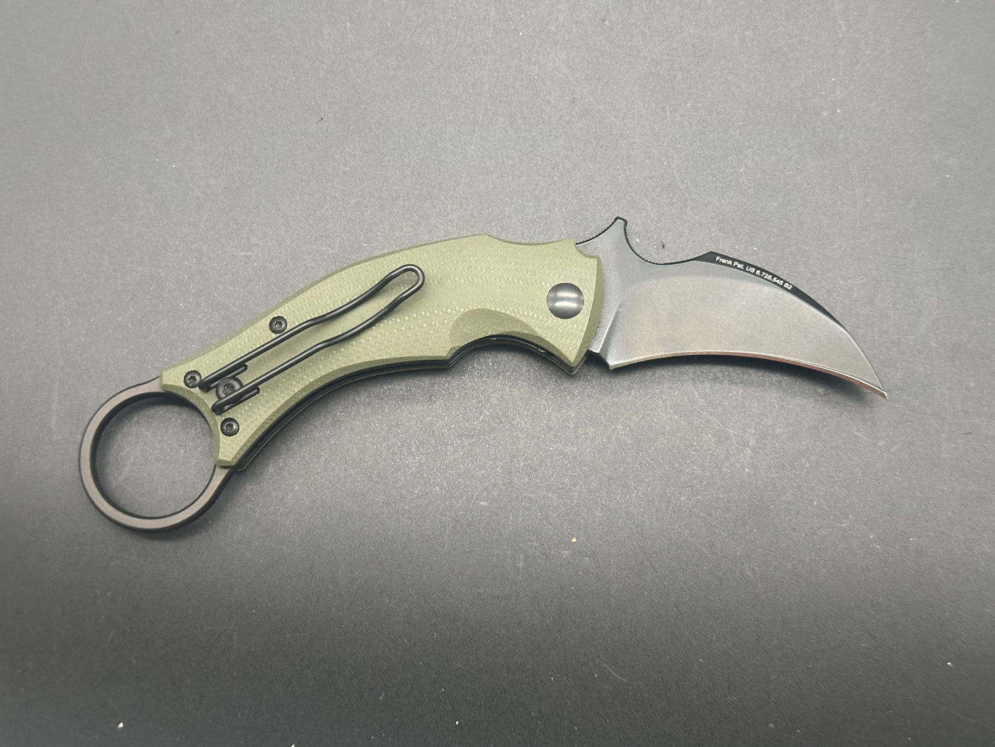 Fox Knives Bastinelli Black Bird Karambit Knife OD G-10 (2.5" Black)