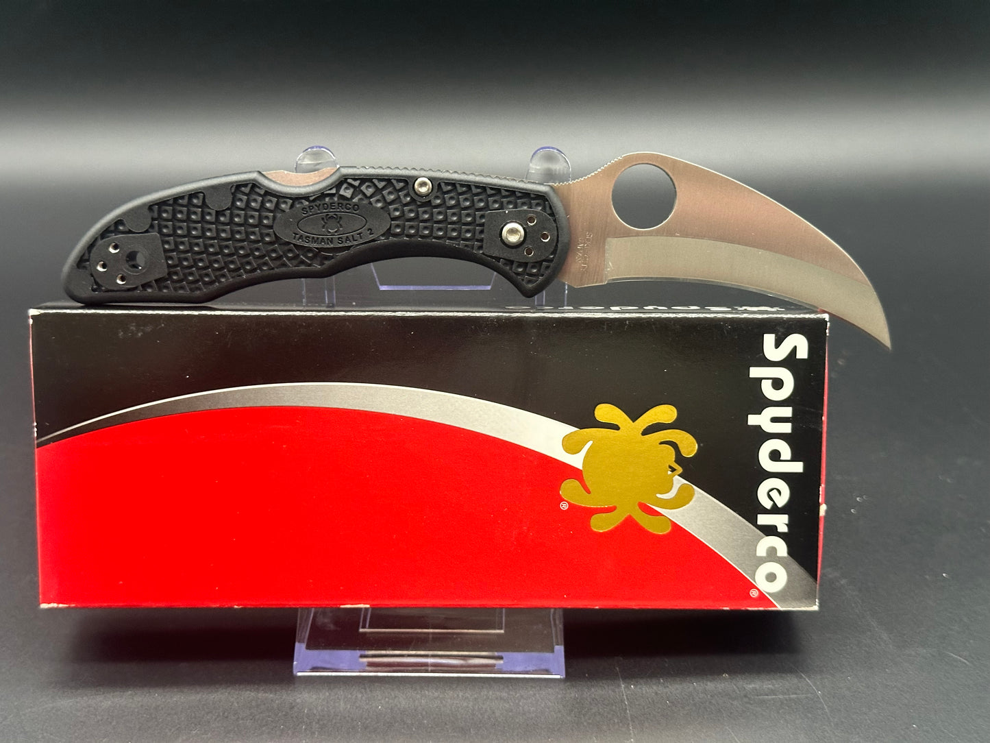 Spyderco Tasman Salt 2 Lock Back Knife Black FRN (2.8" Satin) C106PBK2