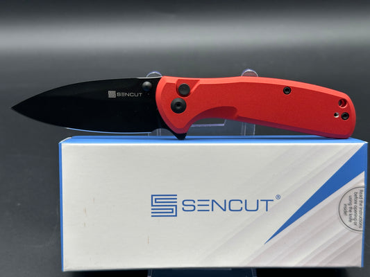 Sencut ArcBlast - Red Aluminum button lock flipper