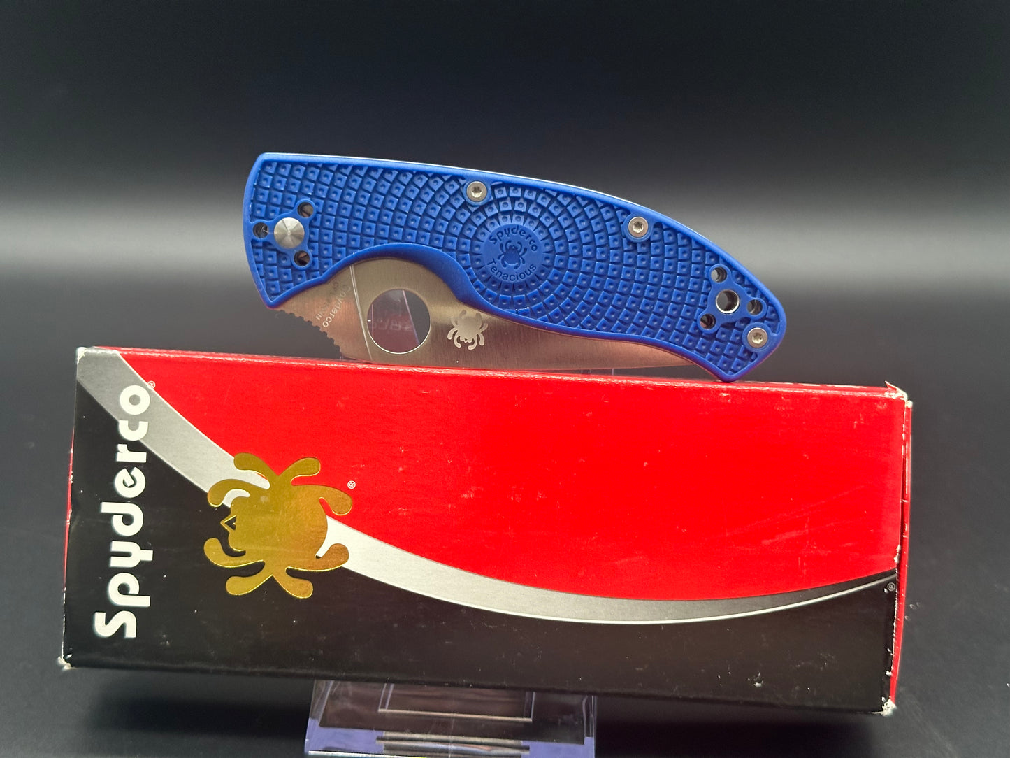 Spyderco Tenacious Lightweight Blue FRN Knife (3.4" Satin S35VN) C122PBL