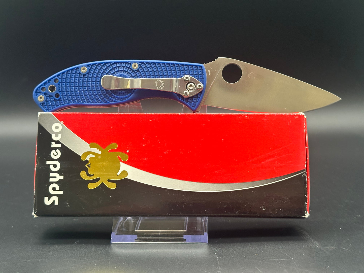 Spyderco Tenacious Lightweight Blue FRN Knife (3.4" Satin S35VN) C122PBL