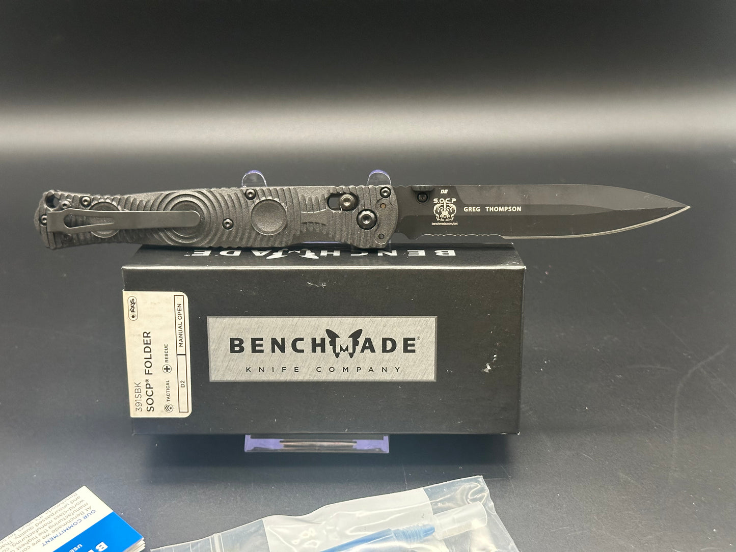 Benchmade SOCP Tactical Folder AXIS Lock Knife CF-Elite (4.5" Black) 391SBK