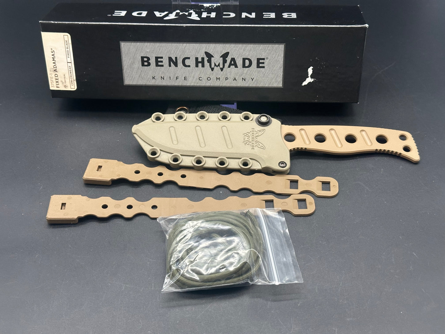 Benchmade Fixed Adamas Fixed Blade Knife Olive Paracord (4.2" FE) 375FE-1