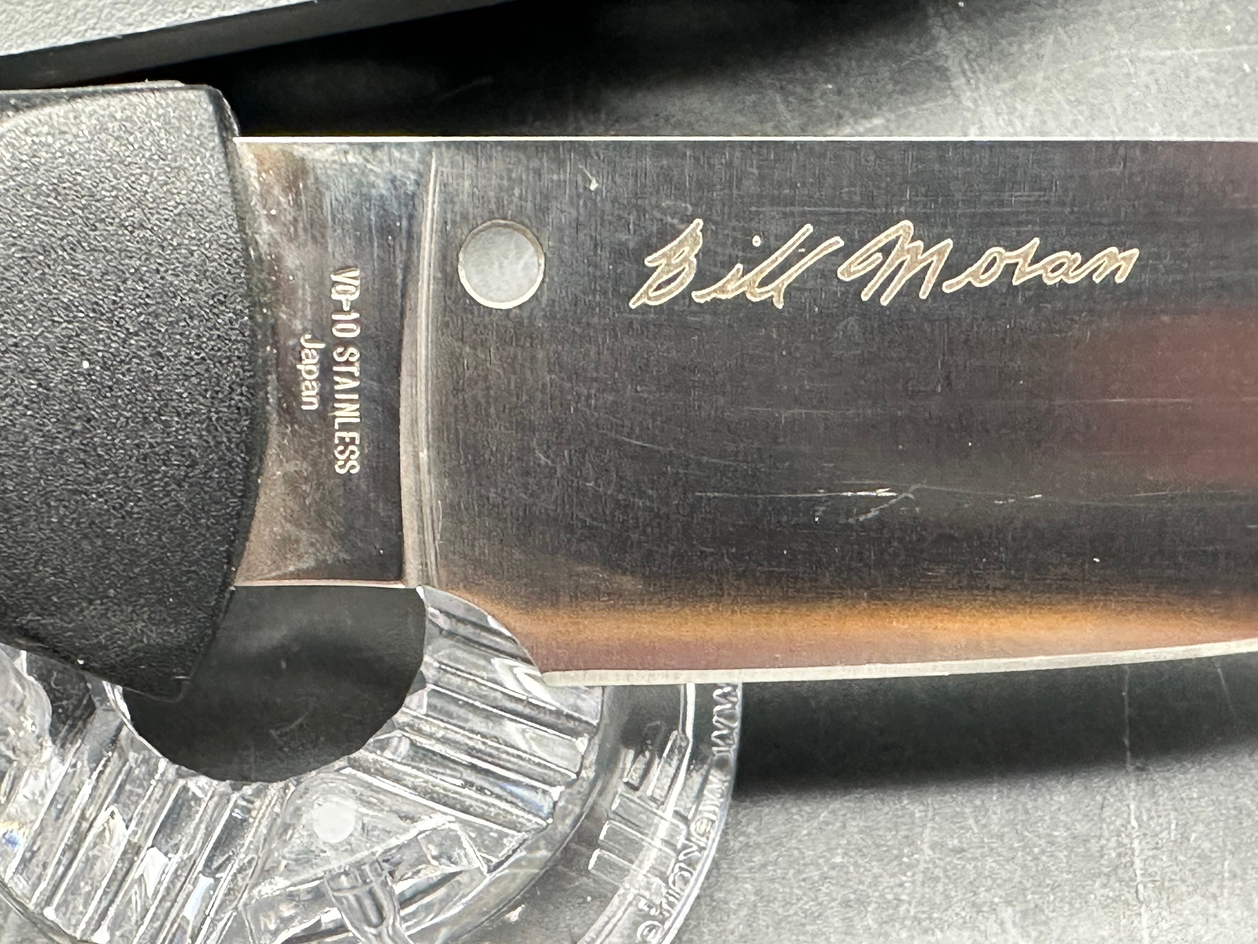 Spyderco Bill Moran 3.875" VG10 Satin Drop Point Blade, FRN Handle, Boltaron Sheath