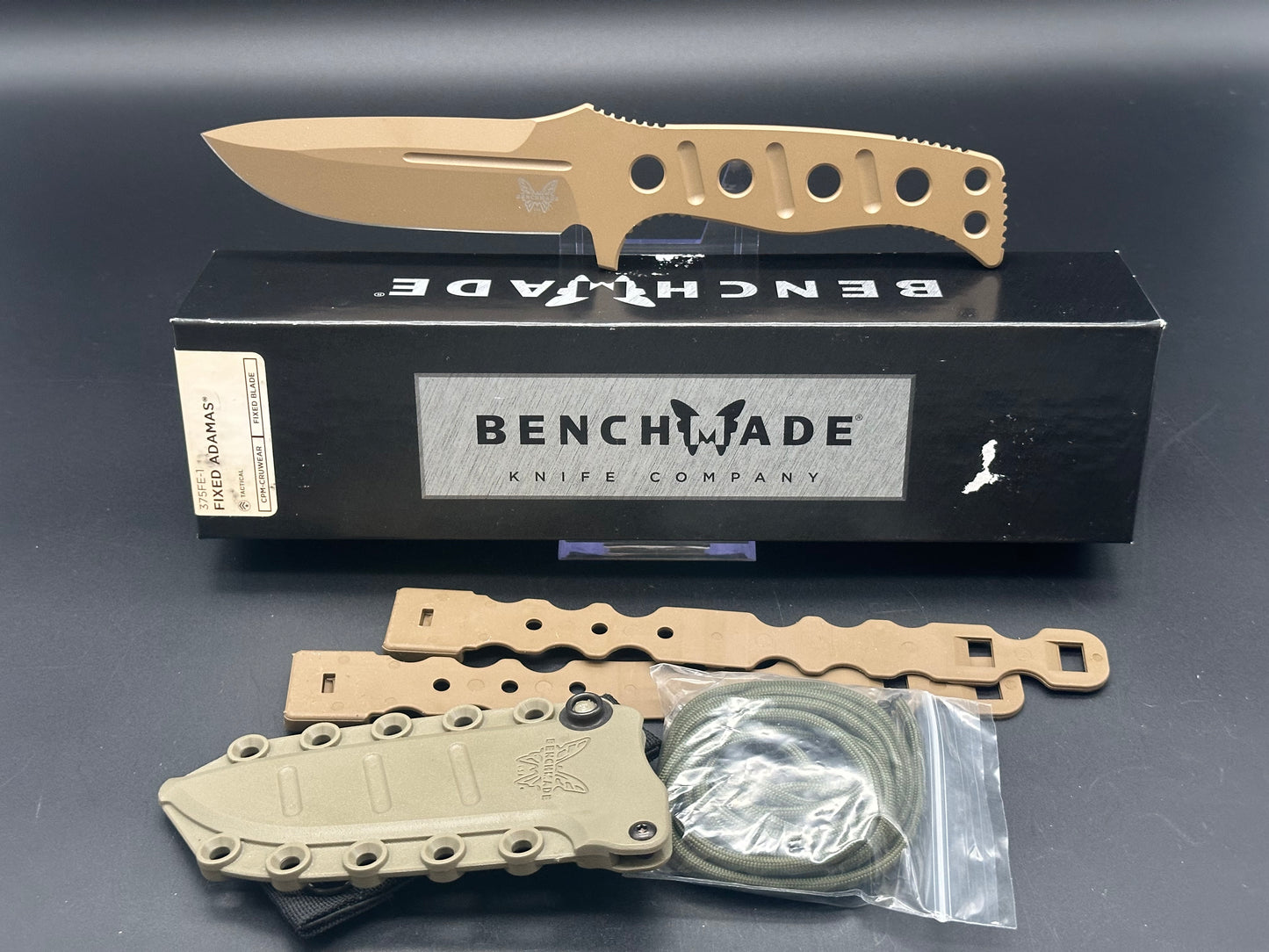 Benchmade Fixed Adamas Fixed Blade Knife Olive Paracord (4.2" FE) 375FE-1