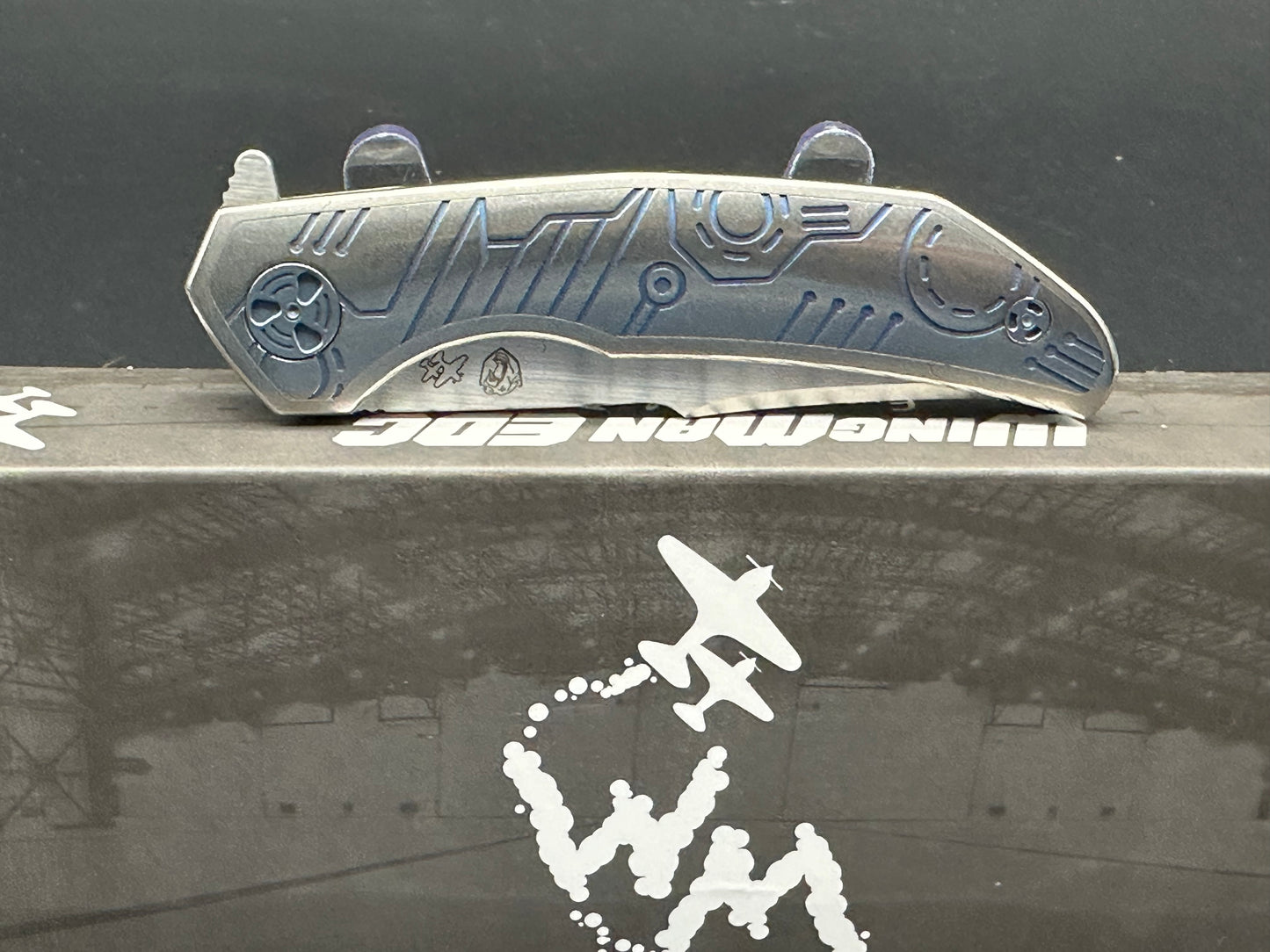 WingmanEDC FERUS (BNIB) - Kickstop 3.25” M390 Satin blade, Blue Titanium