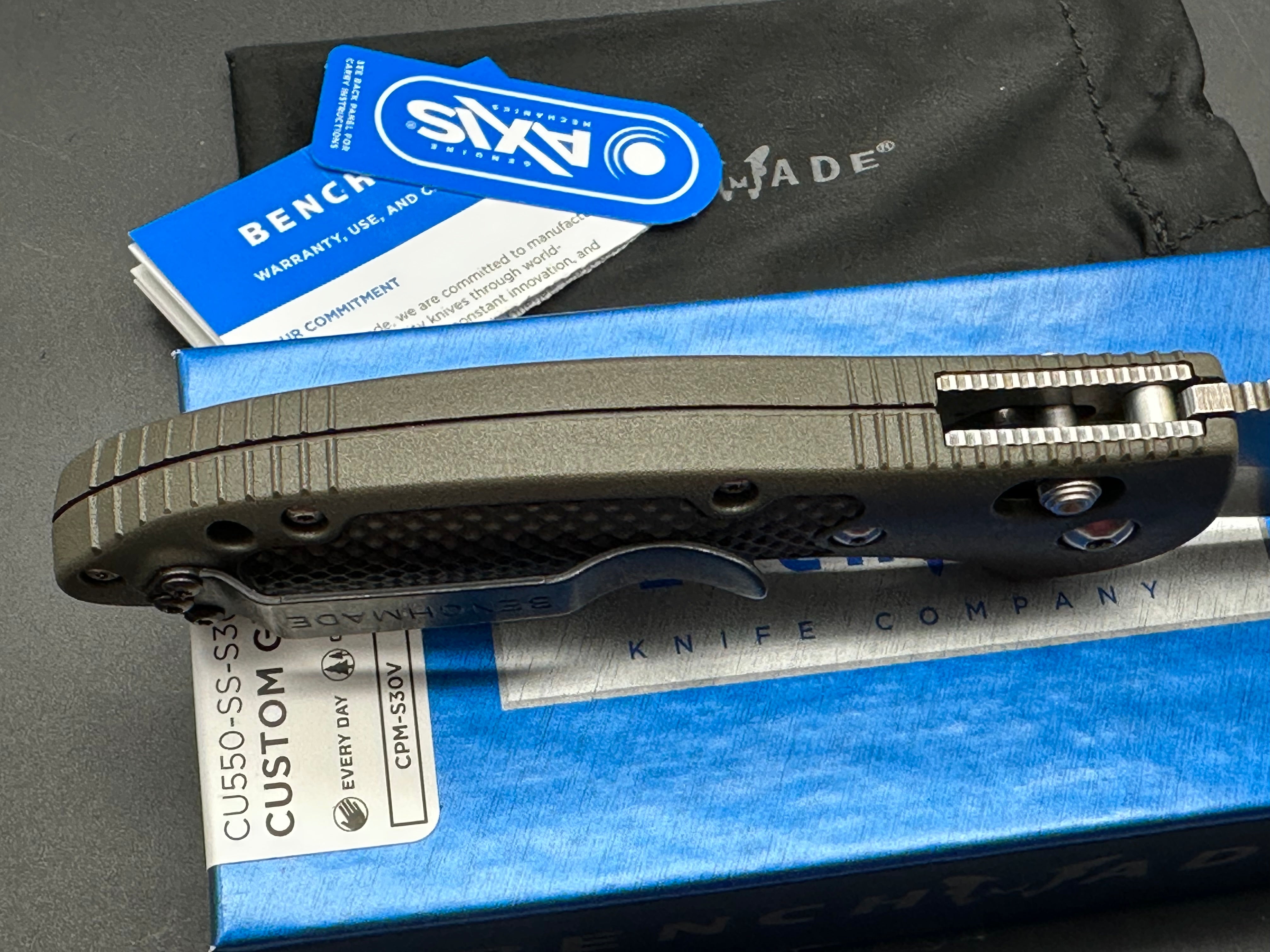 Benchmade Griptilian Custom, 3.45" S30V Sheepsfoot Blade with OD Green GFN Handle