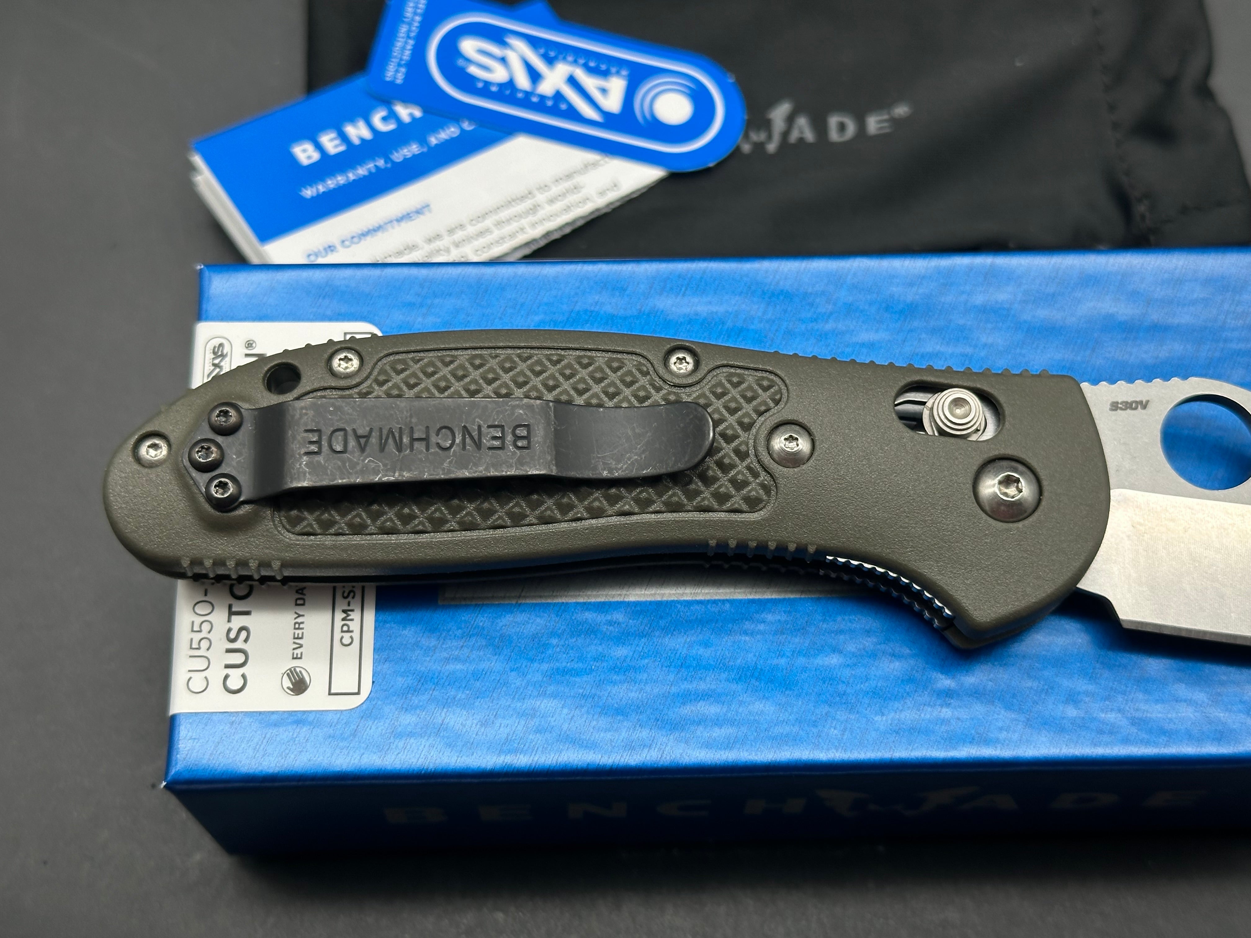 Benchmade Griptilian Custom, 3.45" S30V Sheepsfoot Blade with OD Green GFN Handle