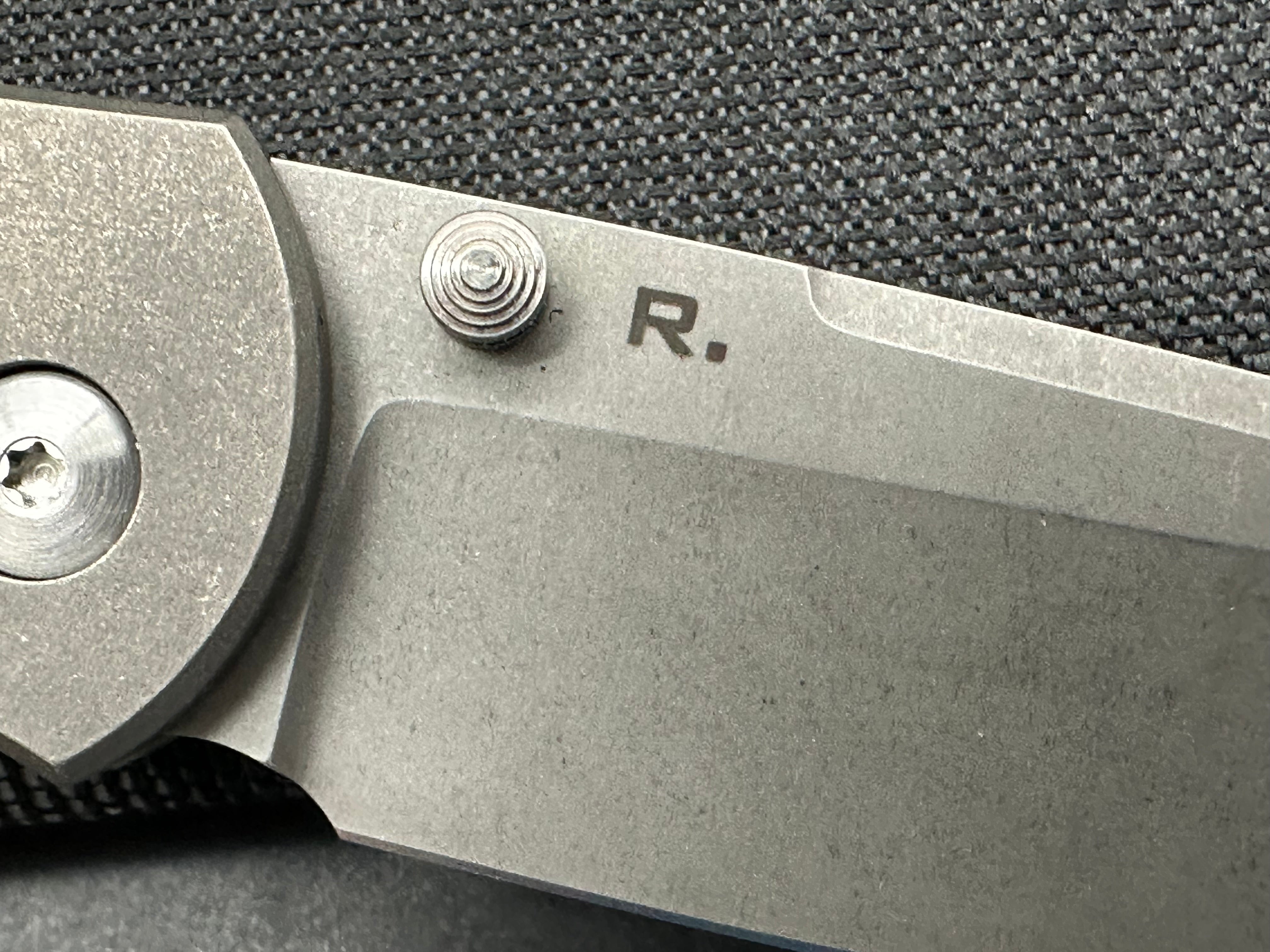 Ray Laconico FJ w/Swedge, Blasted and Tumbled CPM-154 Blade, Blasted and Tumbled Titanium Handles