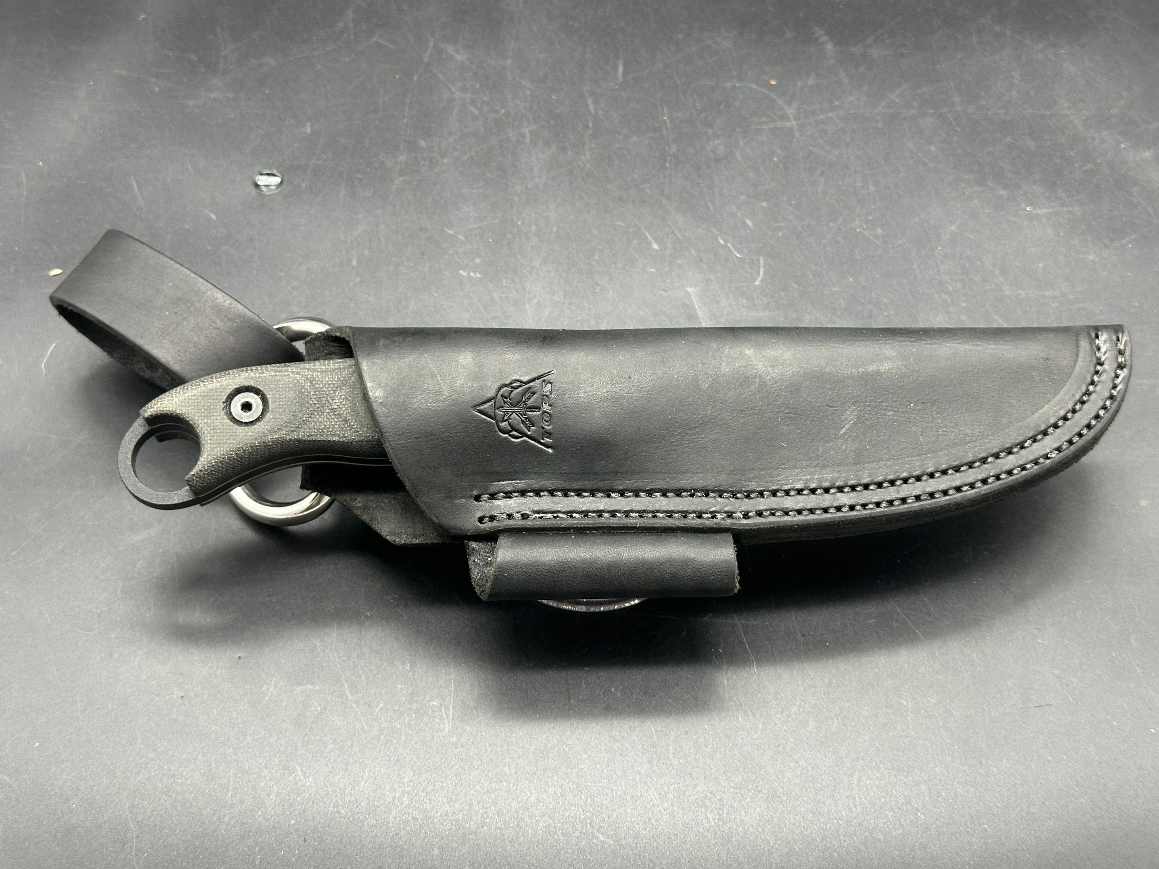 TOPS Knives Hunter of Gunmen HOG fixed blade Knife Micarta (4.5" Black)