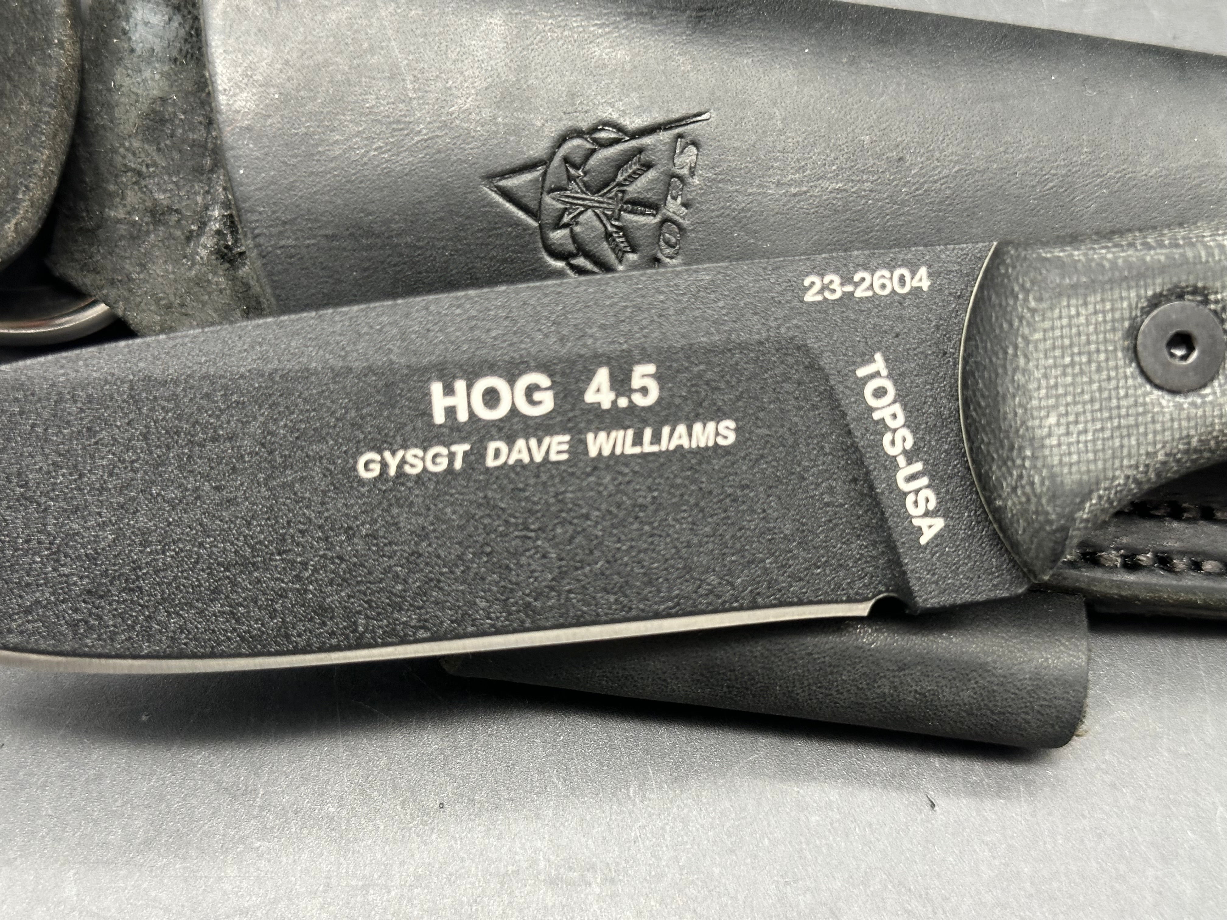 TOPS Knives Hunter of Gunmen HOG fixed blade Knife Micarta (4.5" Black)