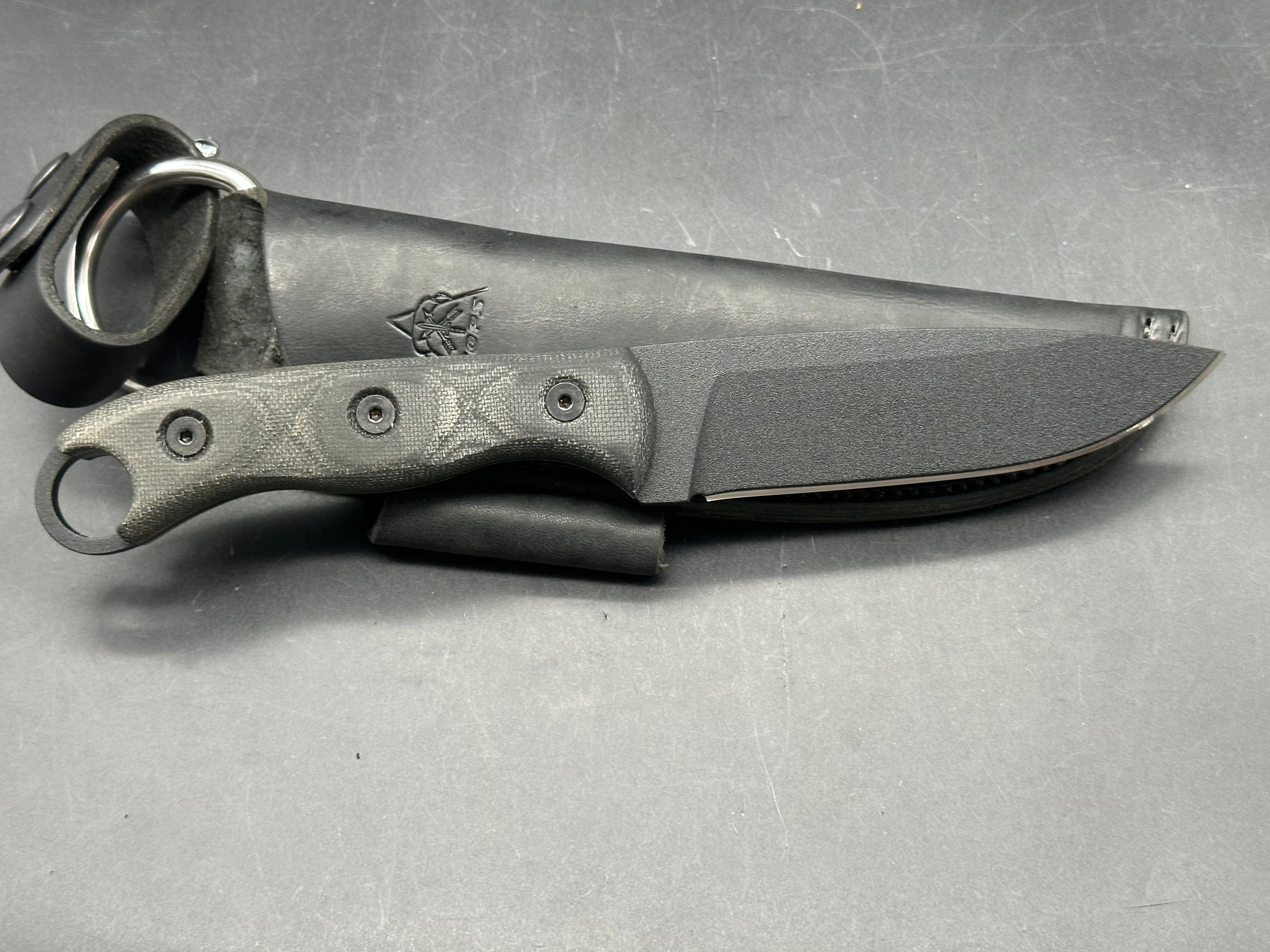 TOPS Knives Hunter of Gunmen HOG fixed blade Knife Micarta (4.5" Black)
