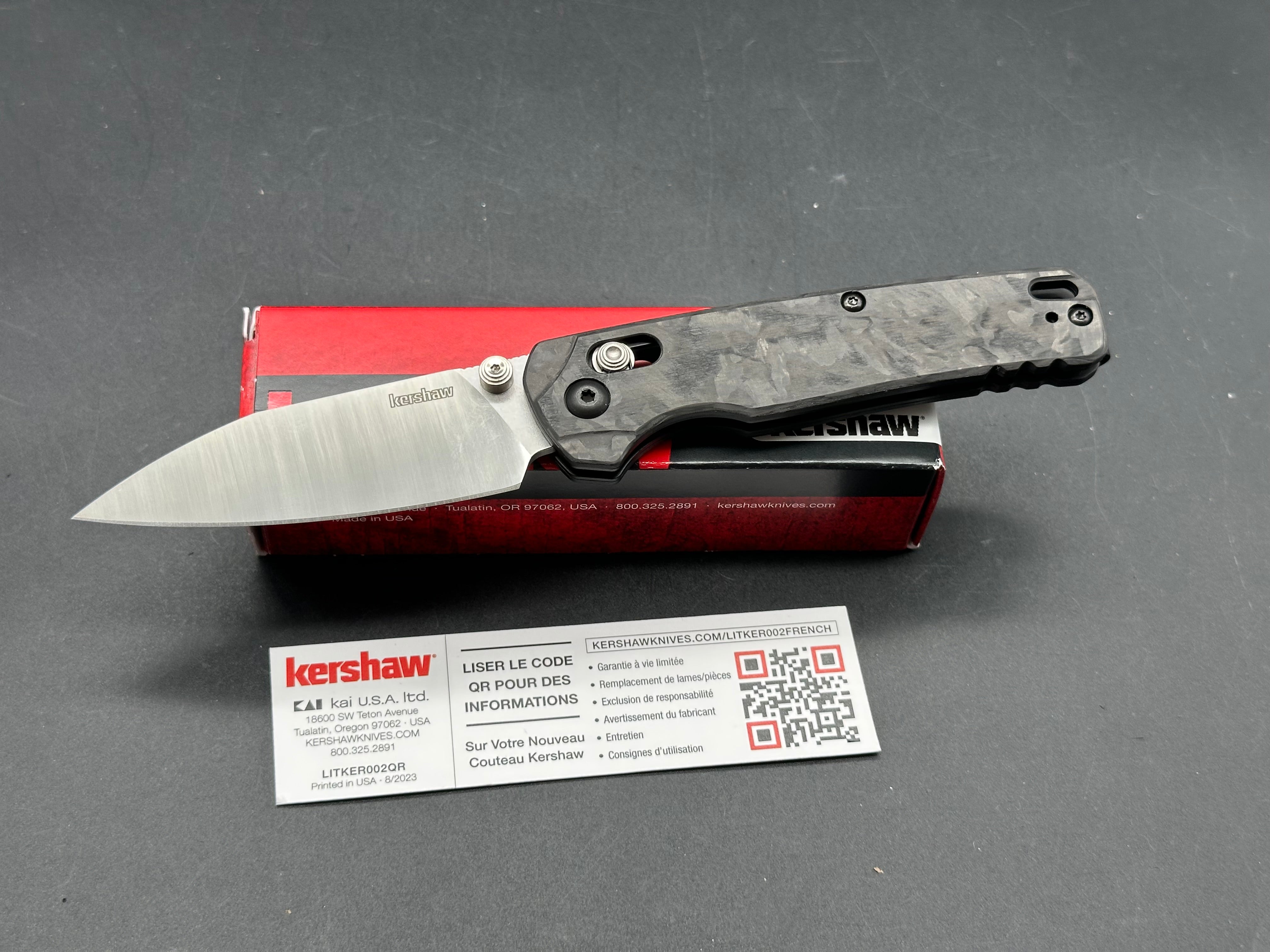 Kershaw Bel Air, 3.1" MagnaCut Reverse Tanto Blade with Carbon Fiber Handle