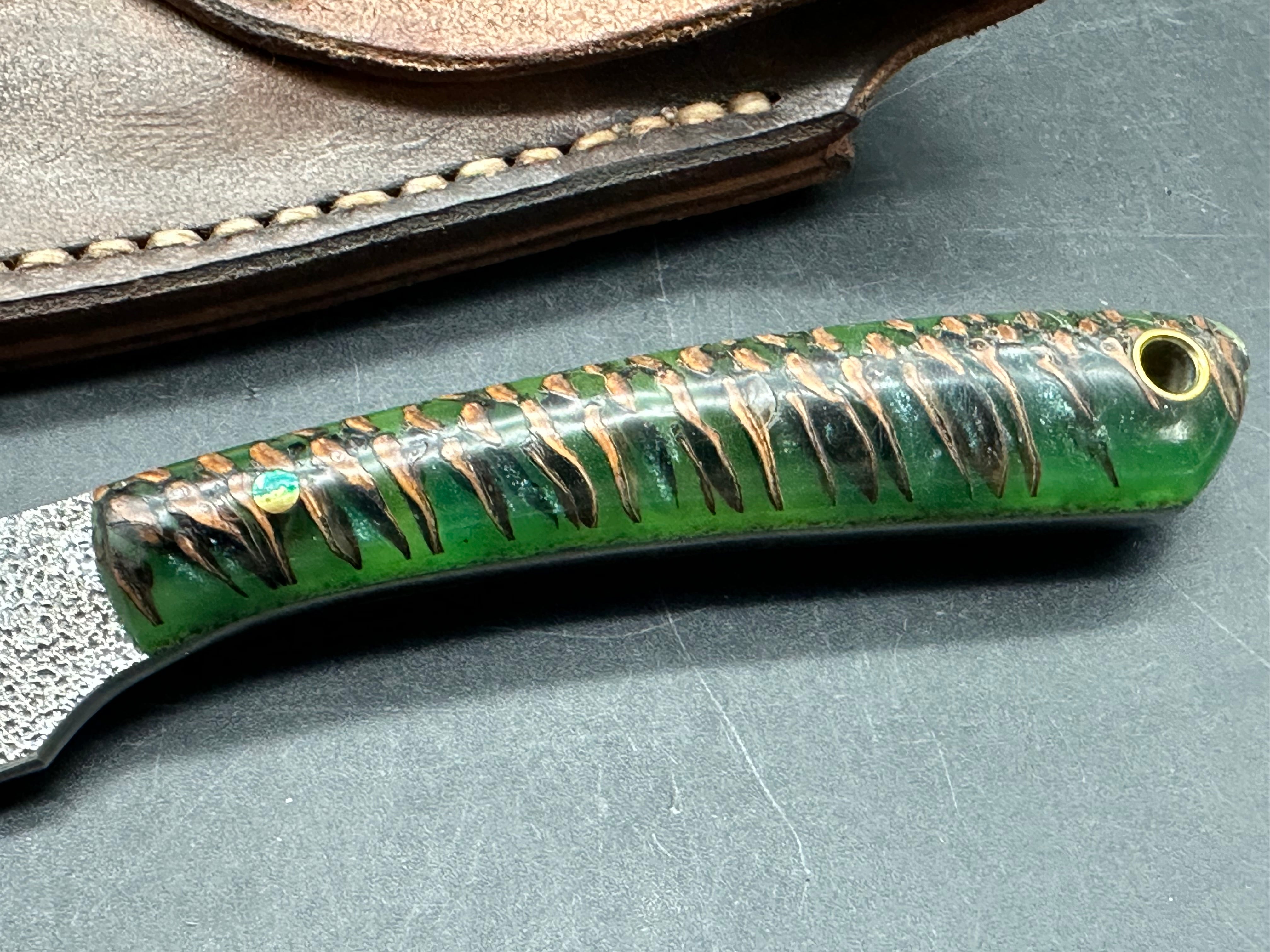 PB&J Custom knives fixed blade knife w/sheath