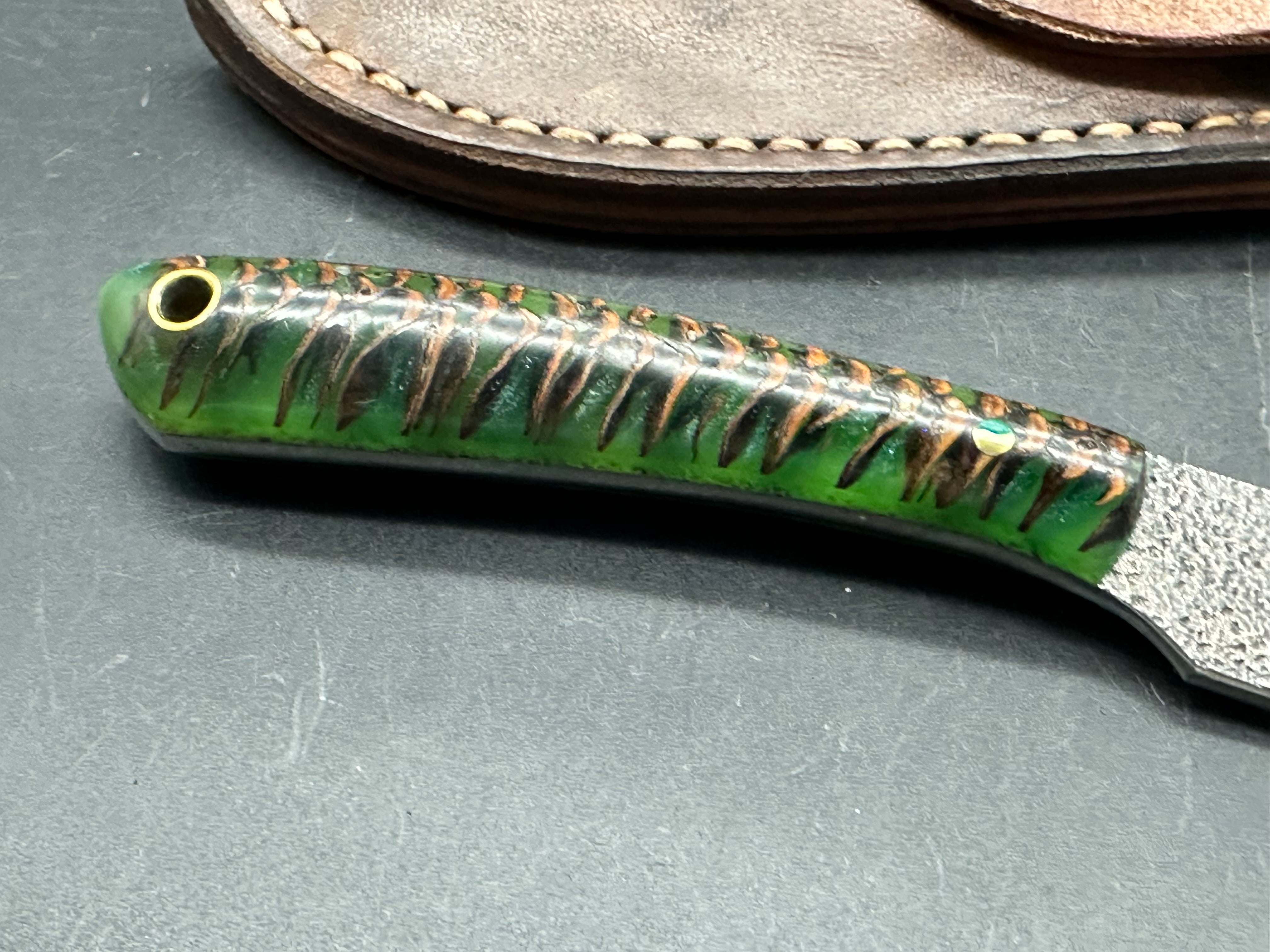 PB&J Custom knives fixed blade knife w/sheath