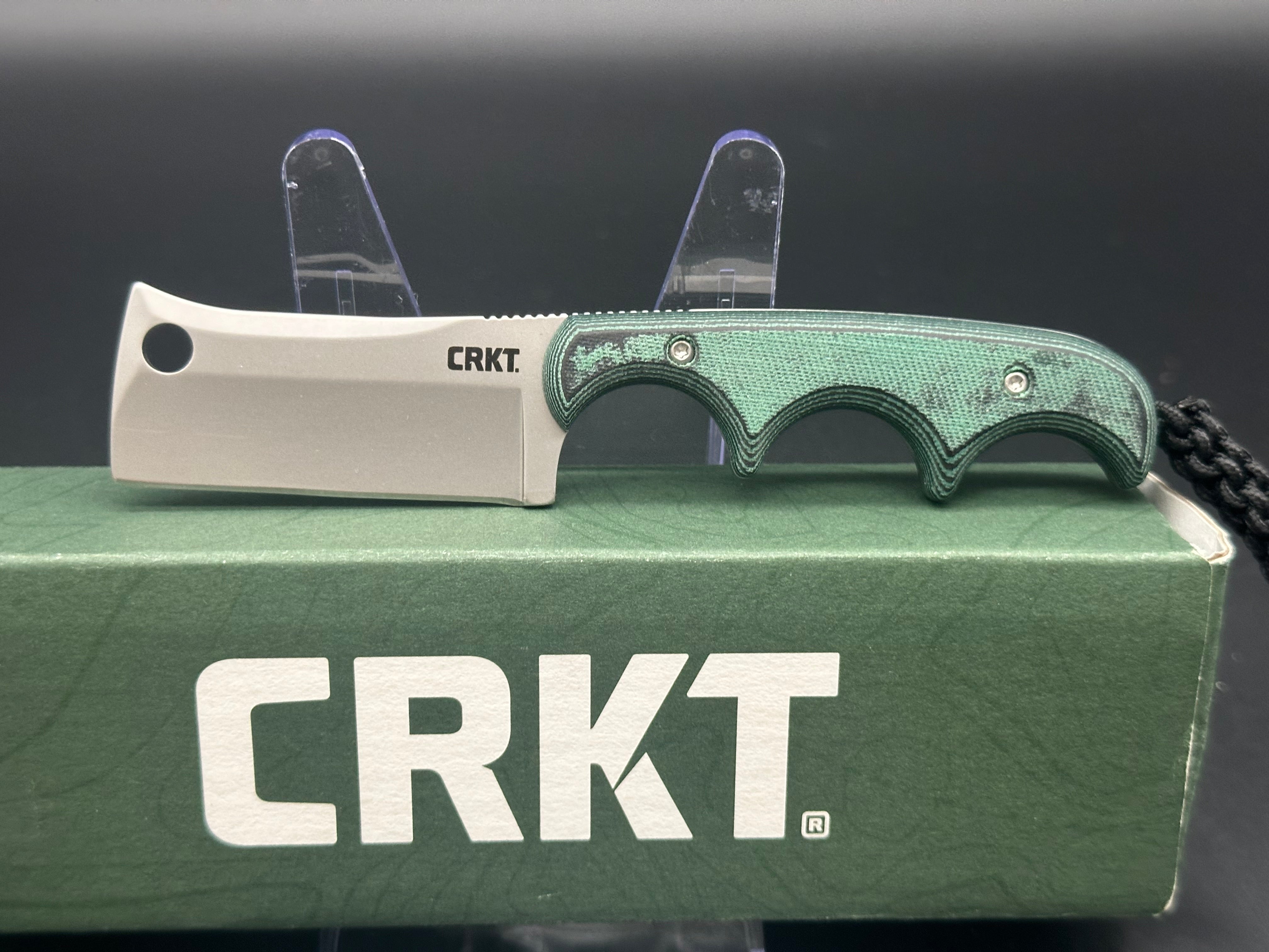 CRKT Folts Minimalist Cleaver Neck Knife Green (2.13" Bead Blast) 2383