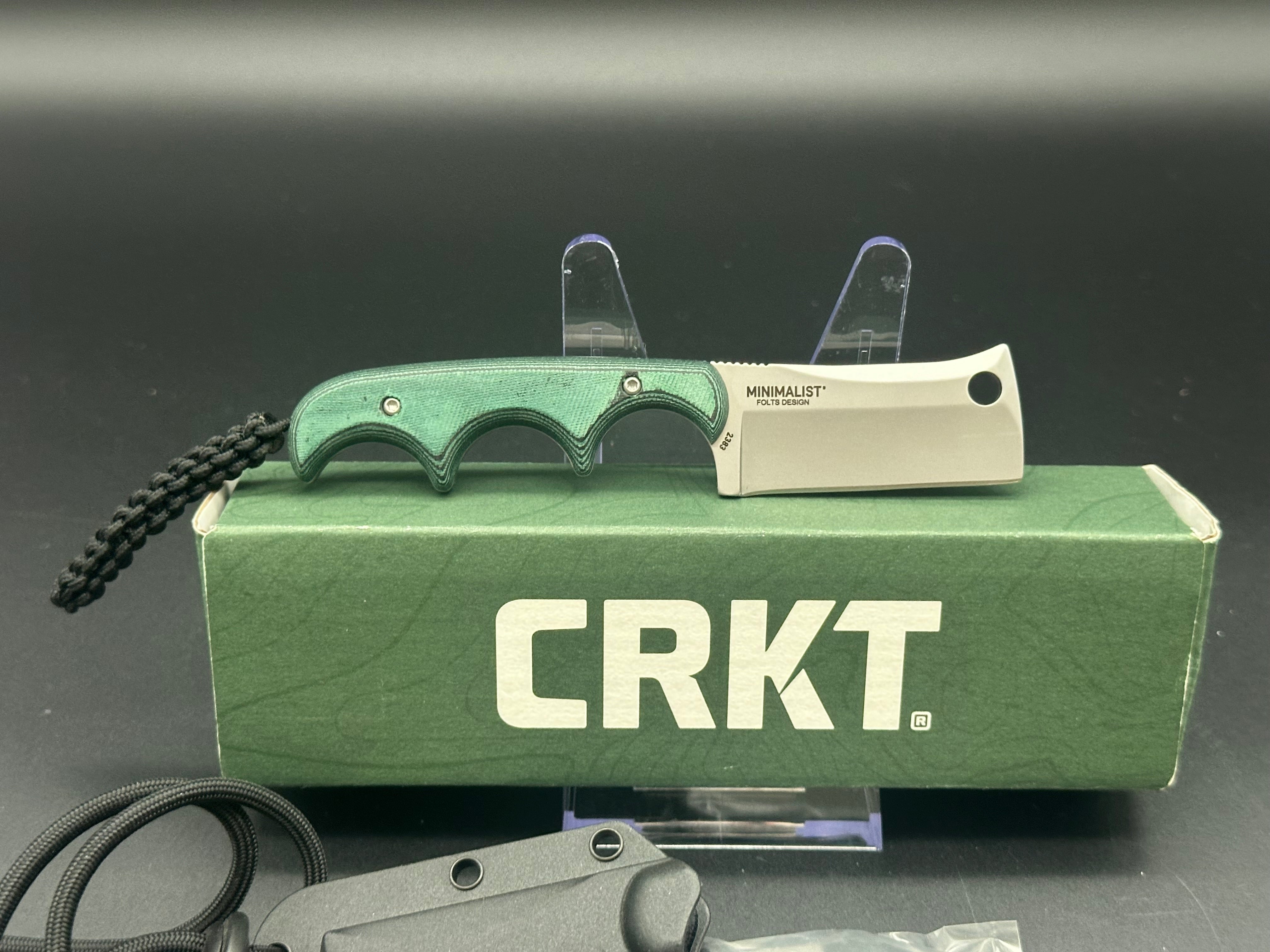 CRKT Folts Minimalist Cleaver Neck Knife Green (2.13" Bead Blast) 2383