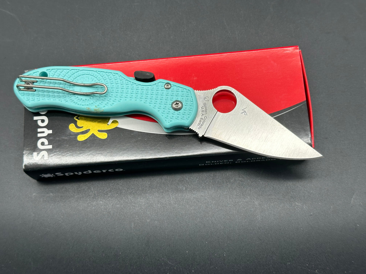 SPYDERCO PARA 3 LIGHTWEIGHT TEAL FRN CPM S90V