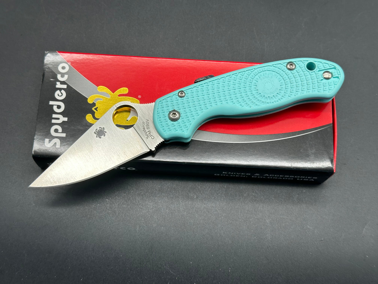 SPYDERCO PARA 3 LIGHTWEIGHT TEAL FRN CPM S90V