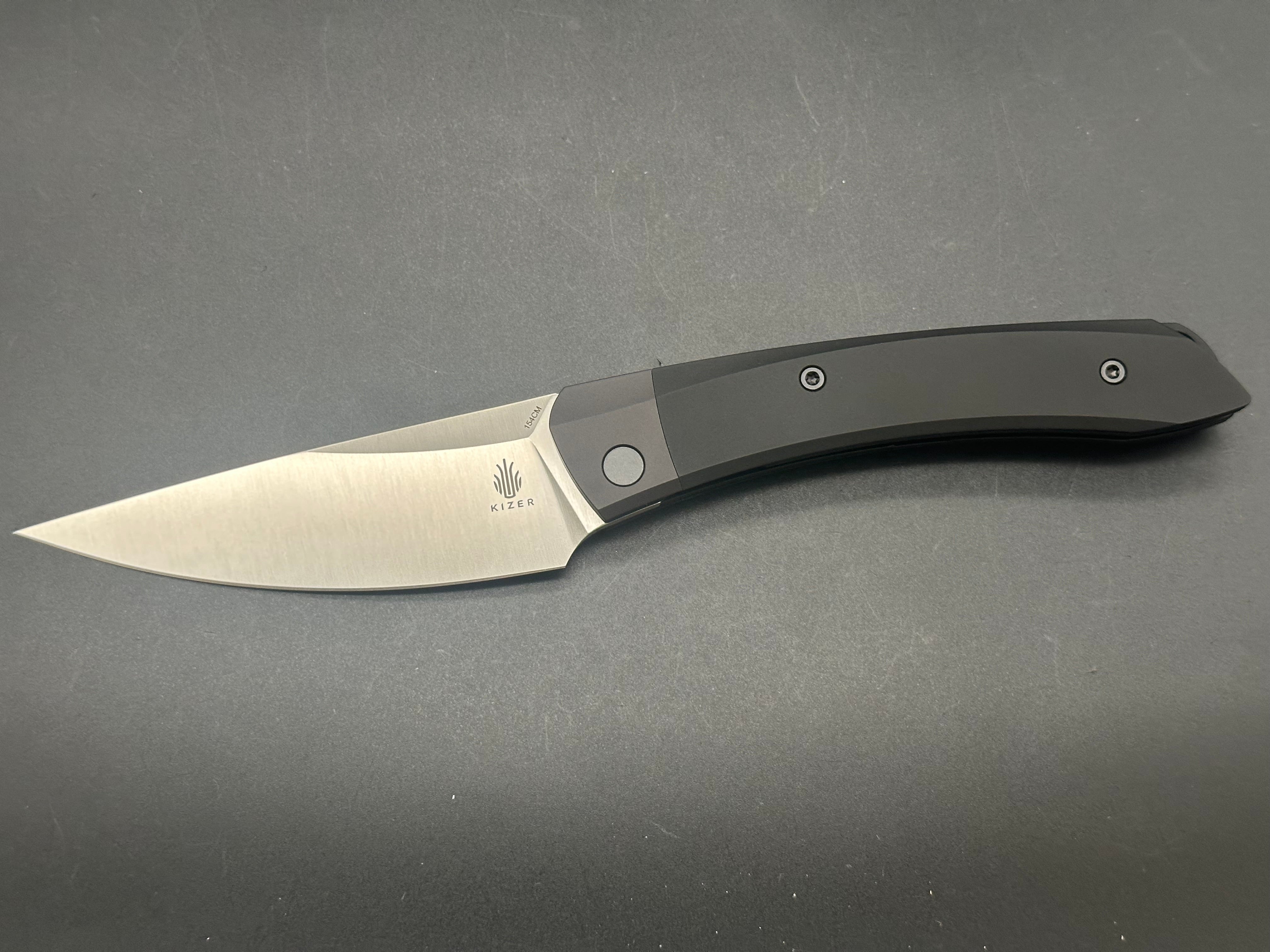 KIZER MOMO POCKET KNIFE 154CM BLADE LINER LOCK ALUMINIUM HANDLE V4663C1