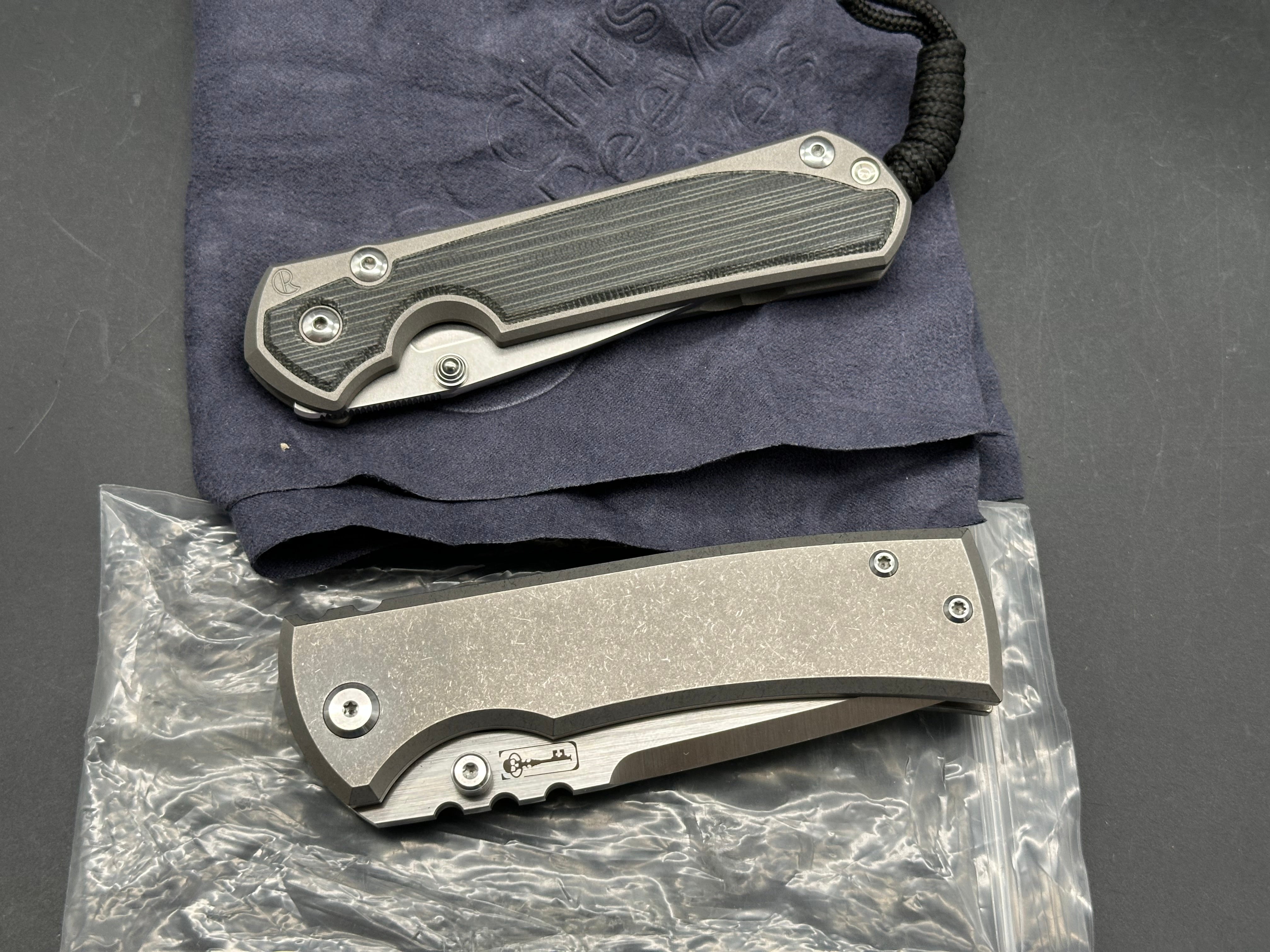 2 knife bundle Chris Reeve Sebenza 31 Drop point Olive Canvas Micarta & Chaves Ultamar Redencion 3.5" M390