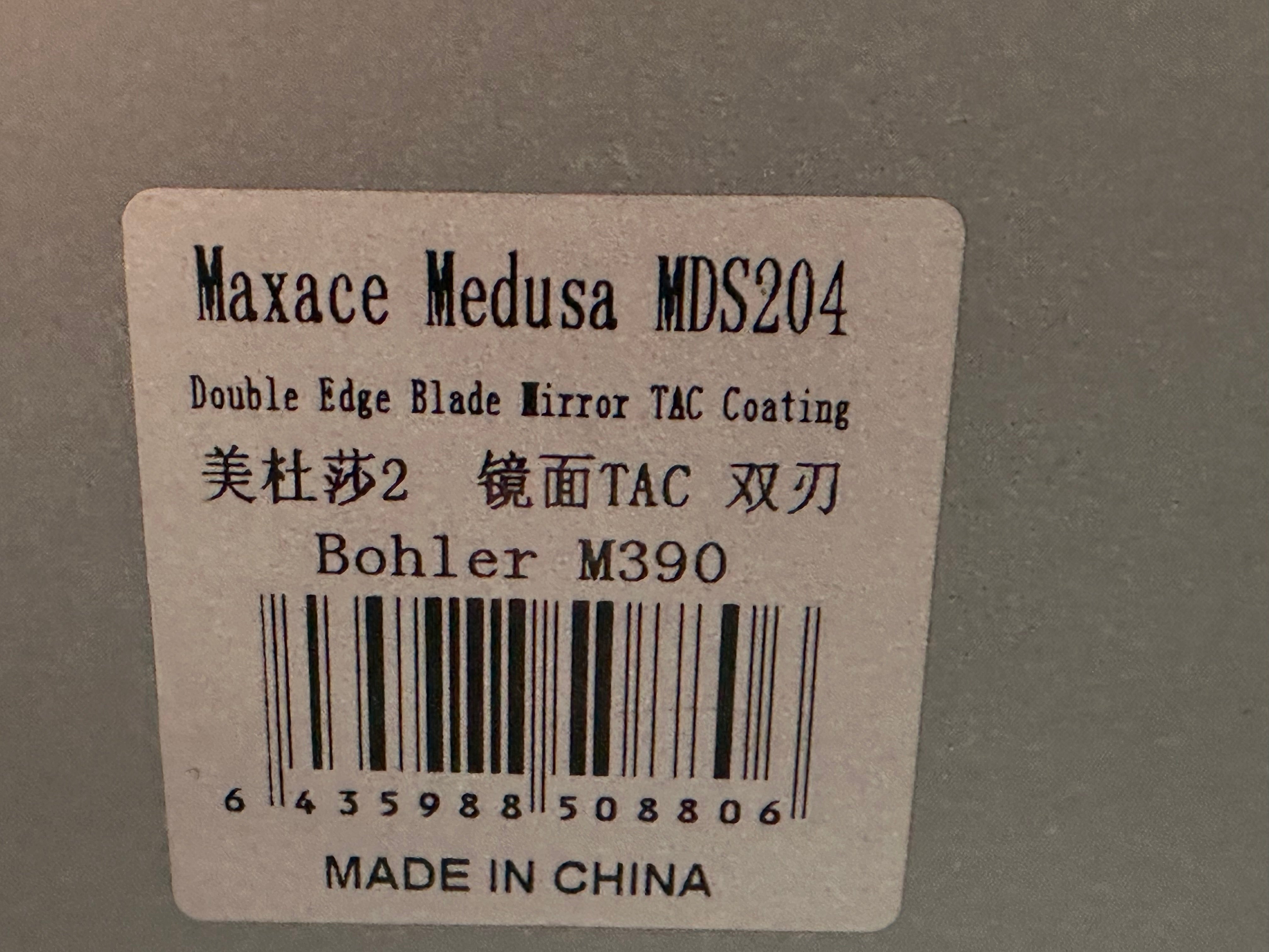 Maxace Medusa Double Edge M390 Blade Mirror TAC Coating