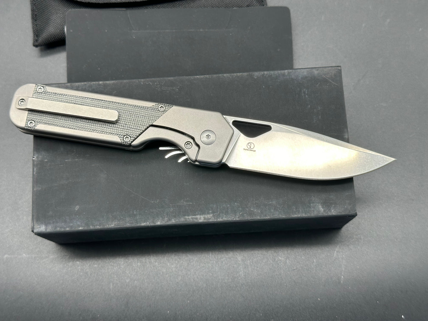 KIZER MILITAW POCKET KNIFE JONATHAN STYLE TITANIUM & MICARTA HANDLE S35VN STEEL