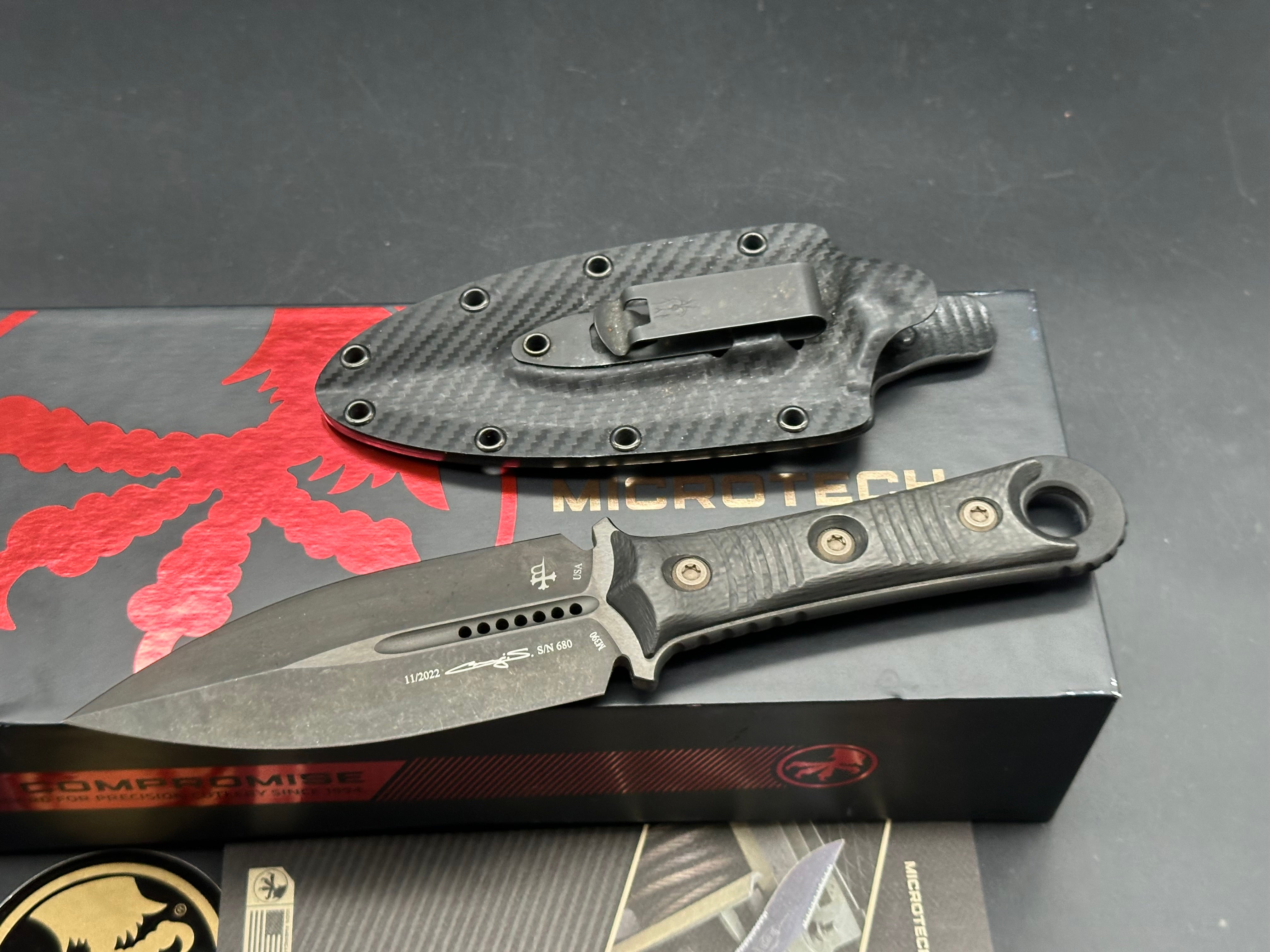 Microtech Borka blades SBD fixed double dagger 4.375"
